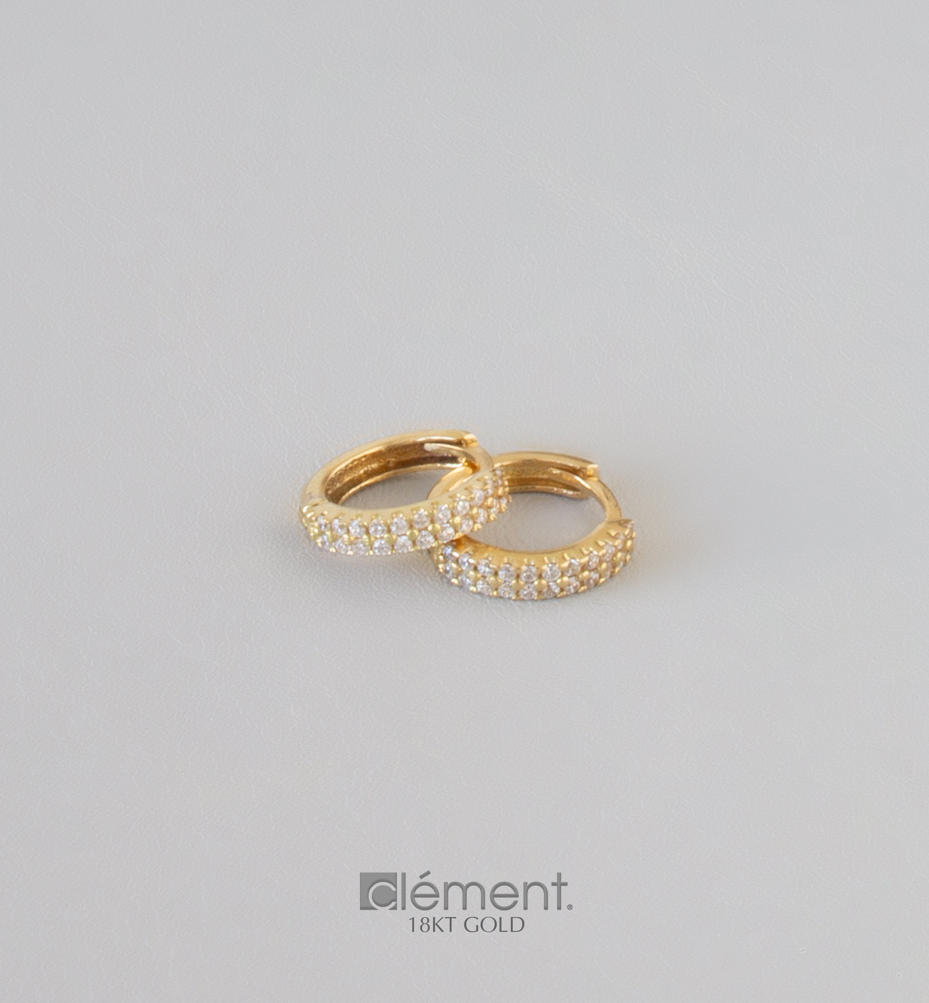 18ct Yellow Gold Hoop Earrings with CZ Stones