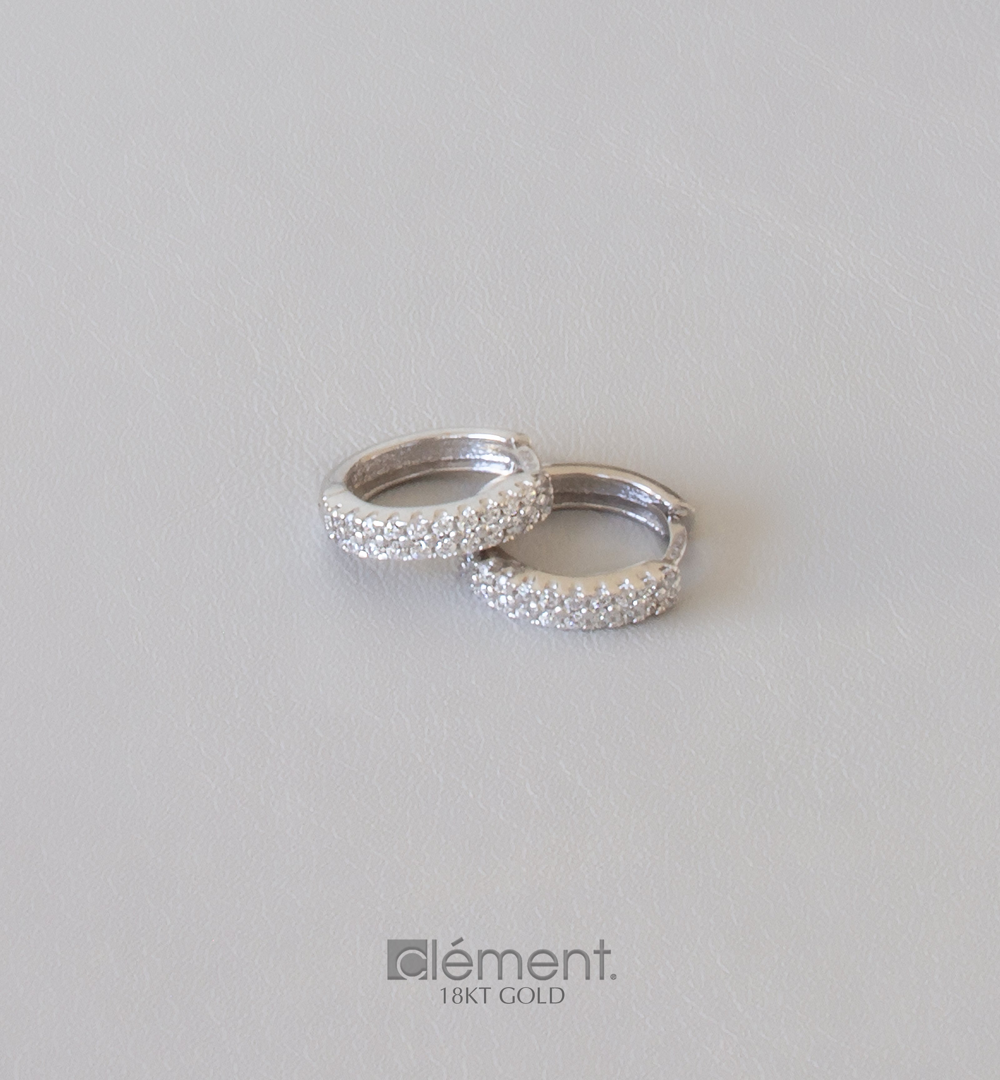 18ct White Gold Hoop Earrings with CZ Stones