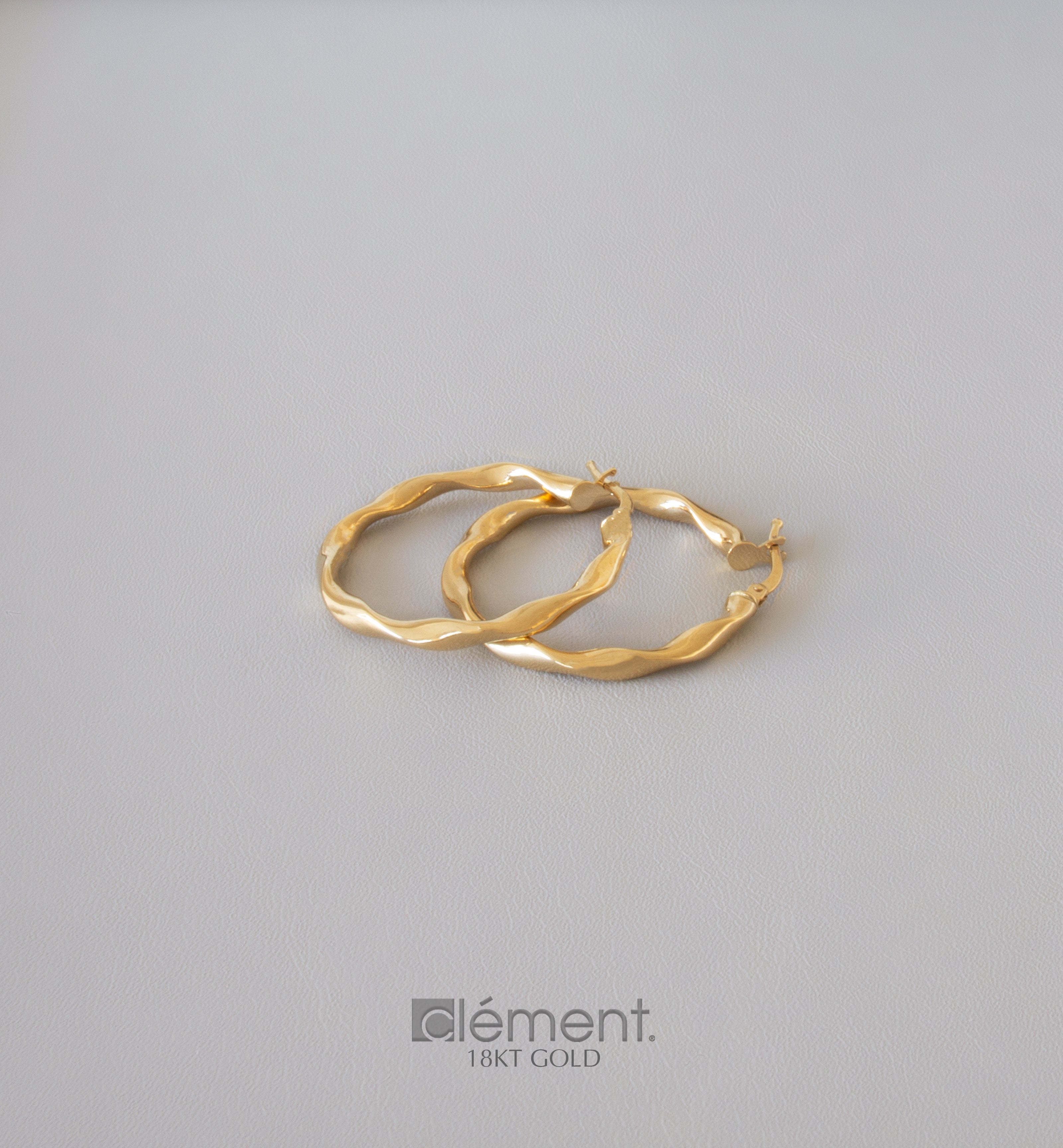 18ct Yellow Gold Twisted Hoop Earrings