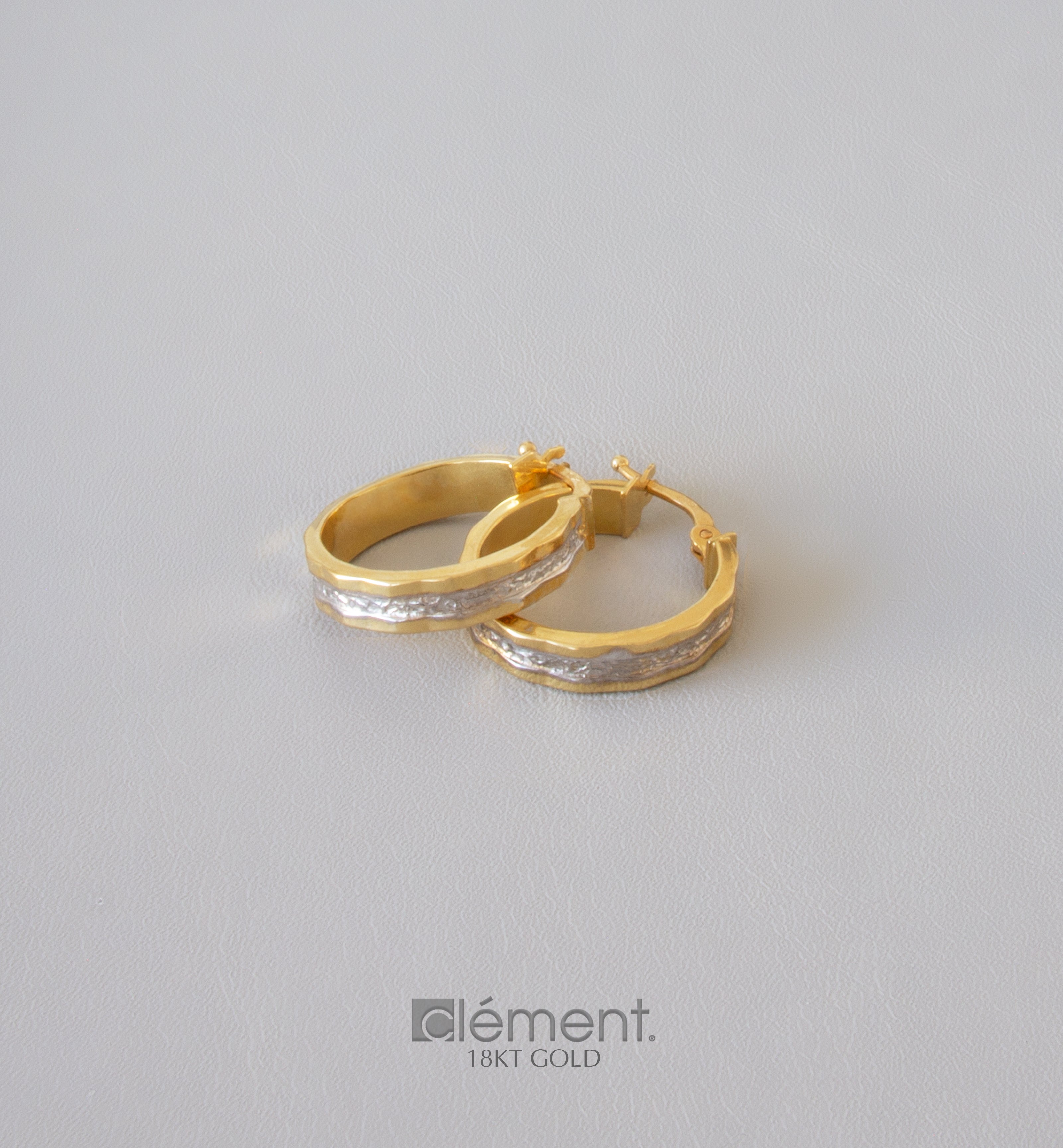18ct Gold Two-Tone Hoop Earrings