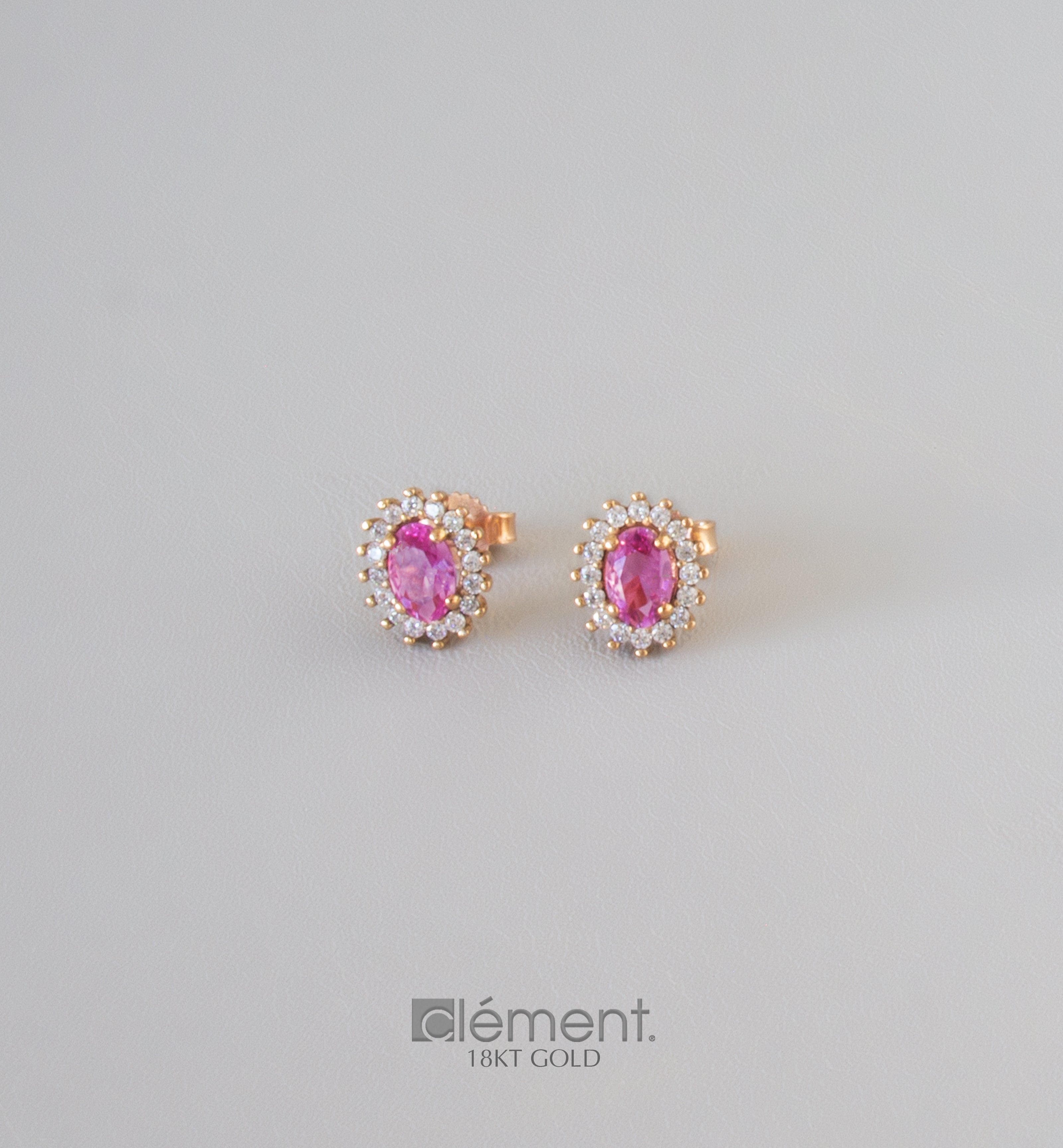 18ct Rose Gold Earrings with CZ Stones