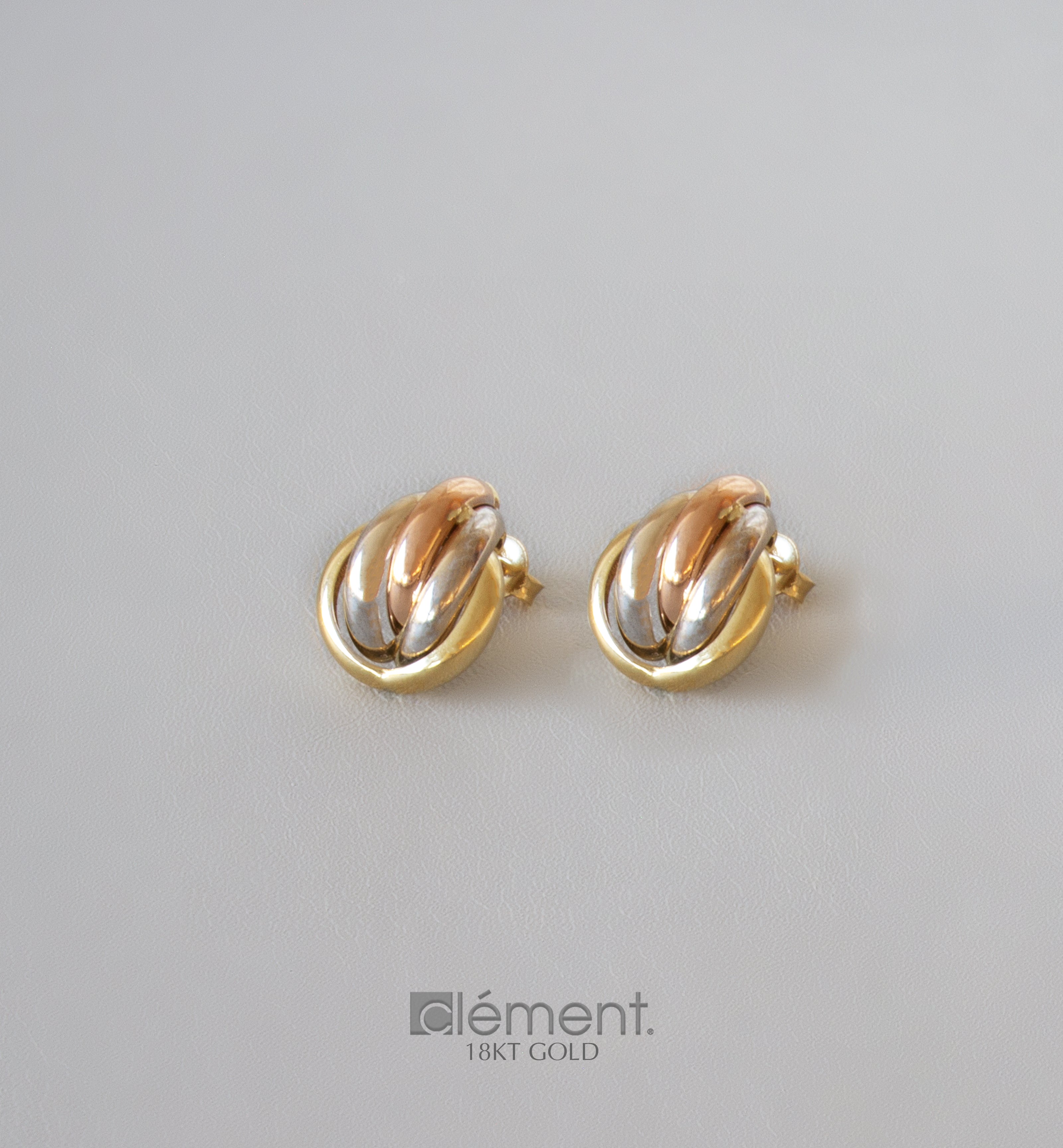 18ct Gold 3-Colour Earrings