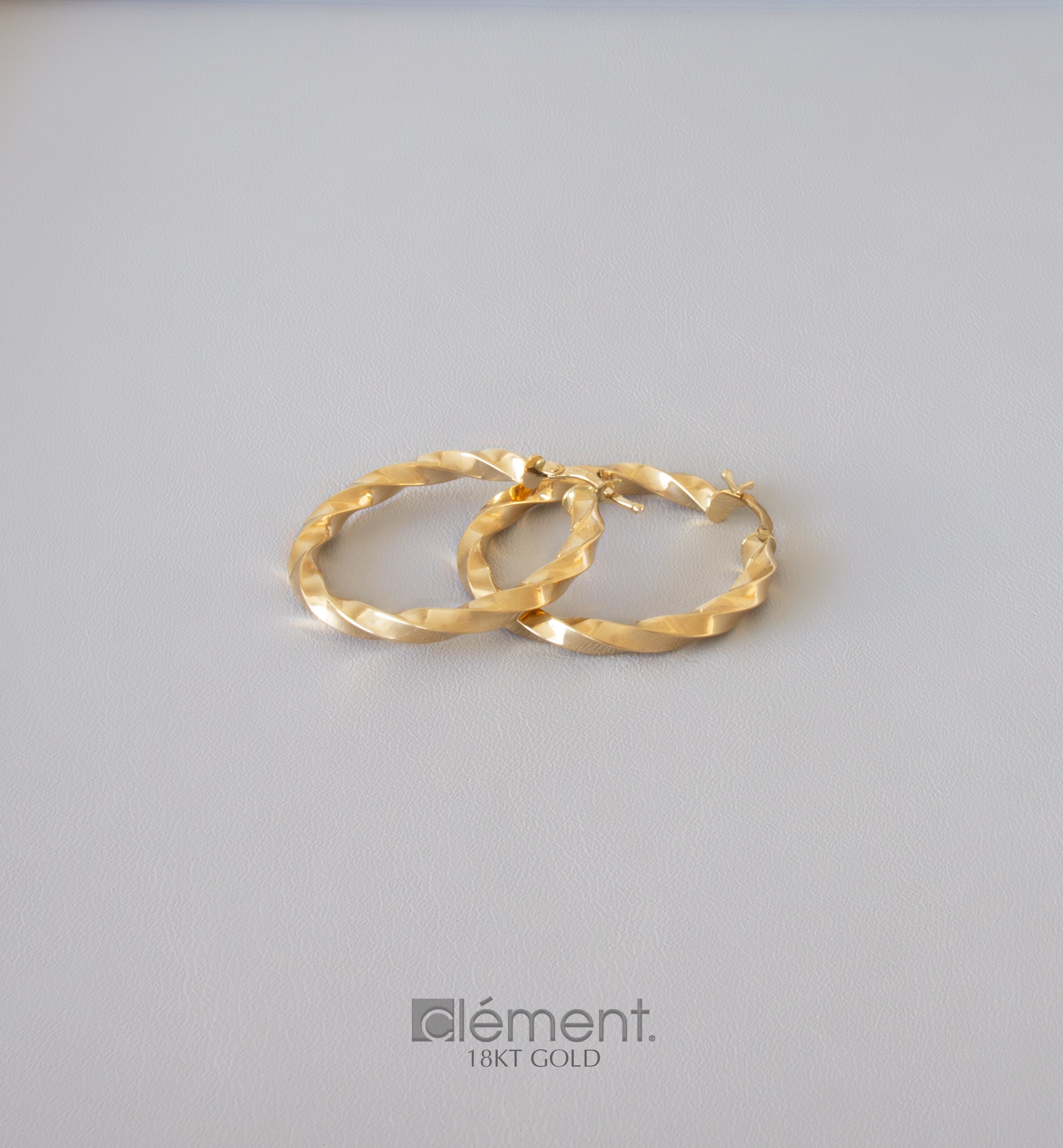18ct Yellow Gold Twisted Hoop Earrings