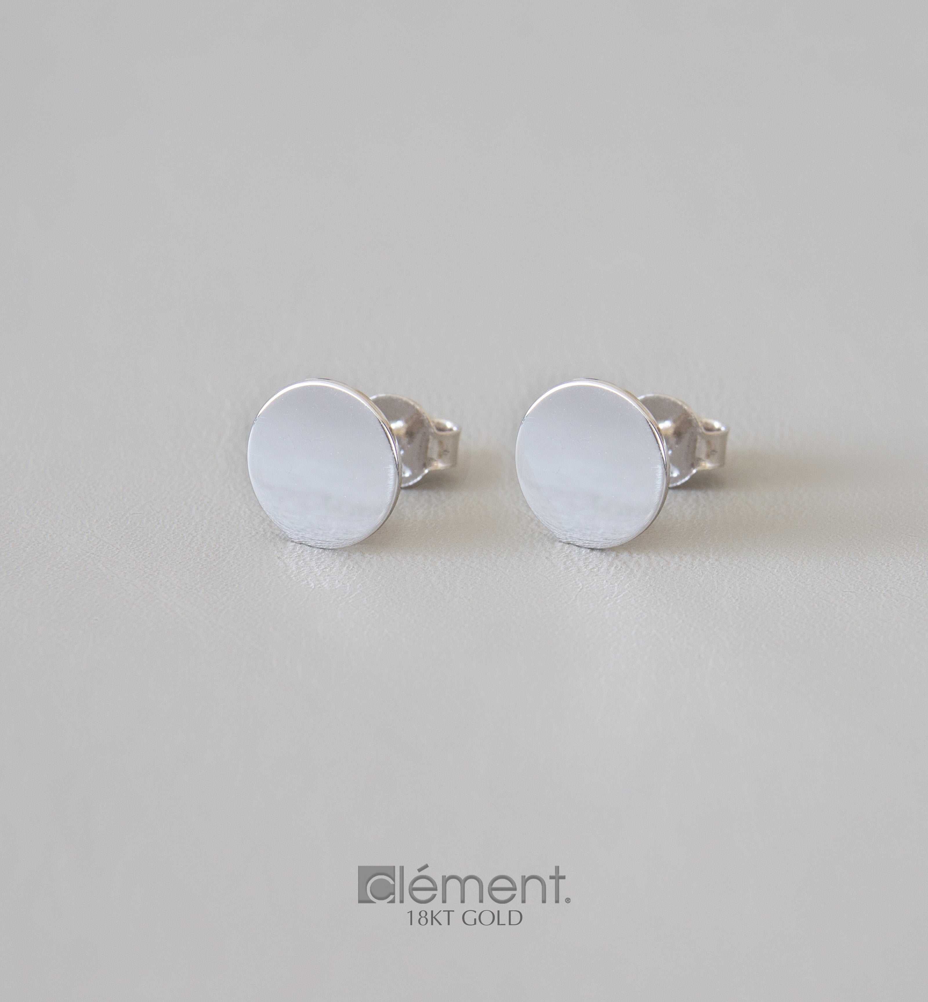 18ct Gold Flat Round Earrings