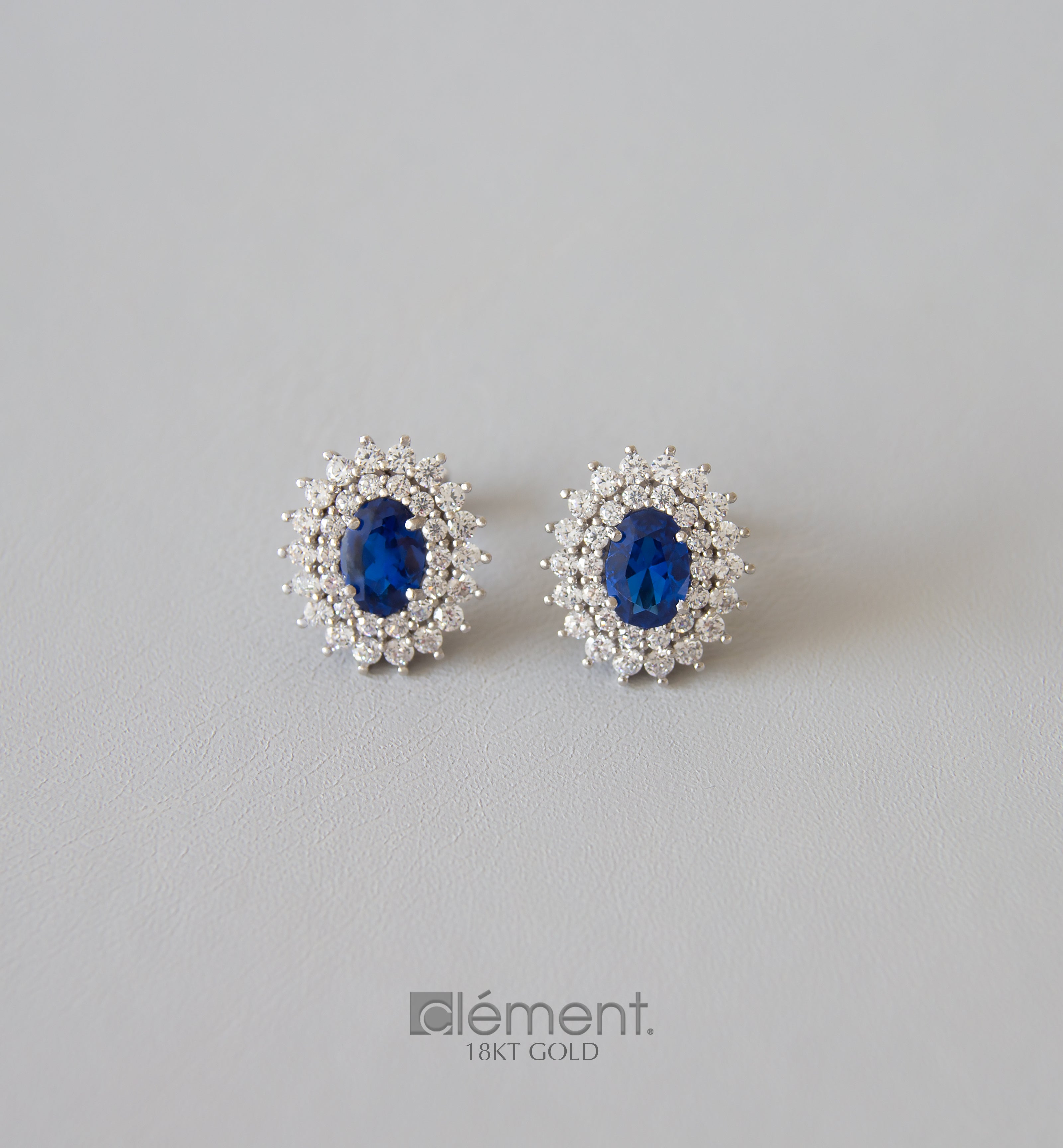 18ct Gold Earrings with CZ Stones