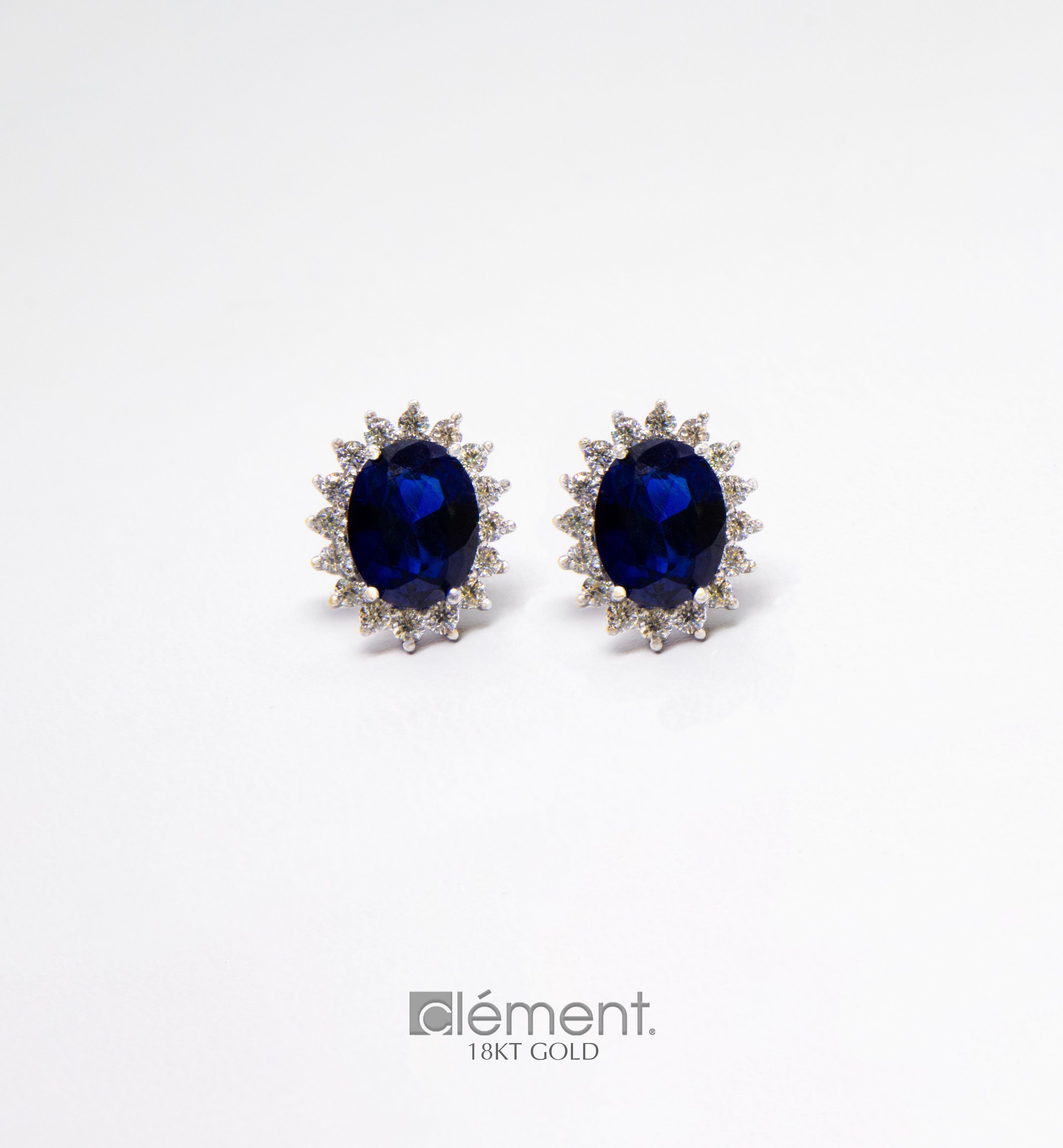 18ct Gold Earrings with CZ Stones