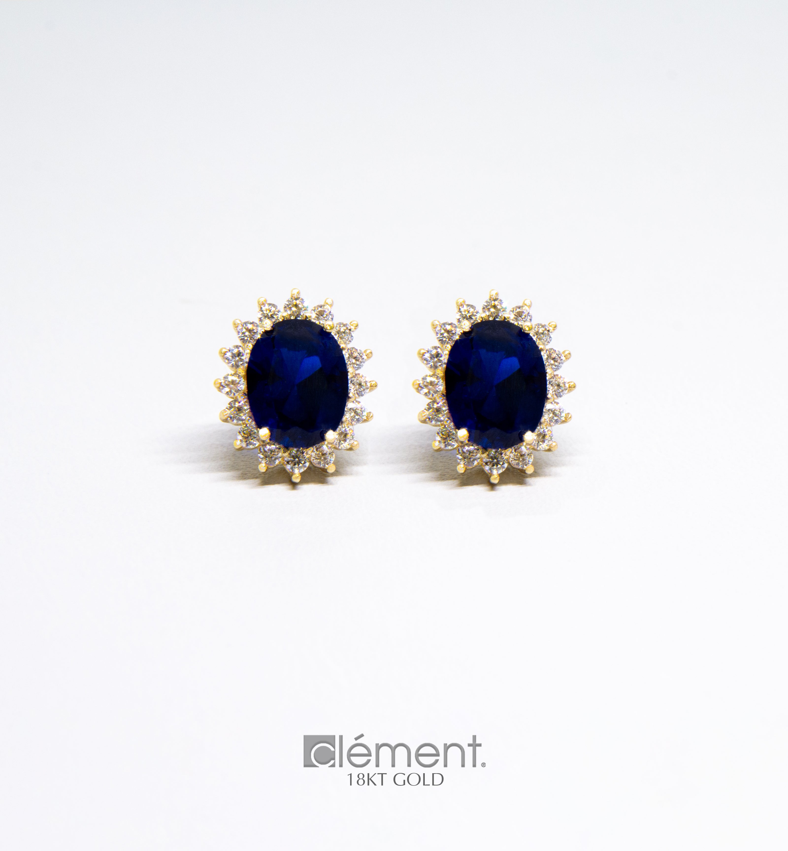 18ct Gold Earrings with CZ Stones