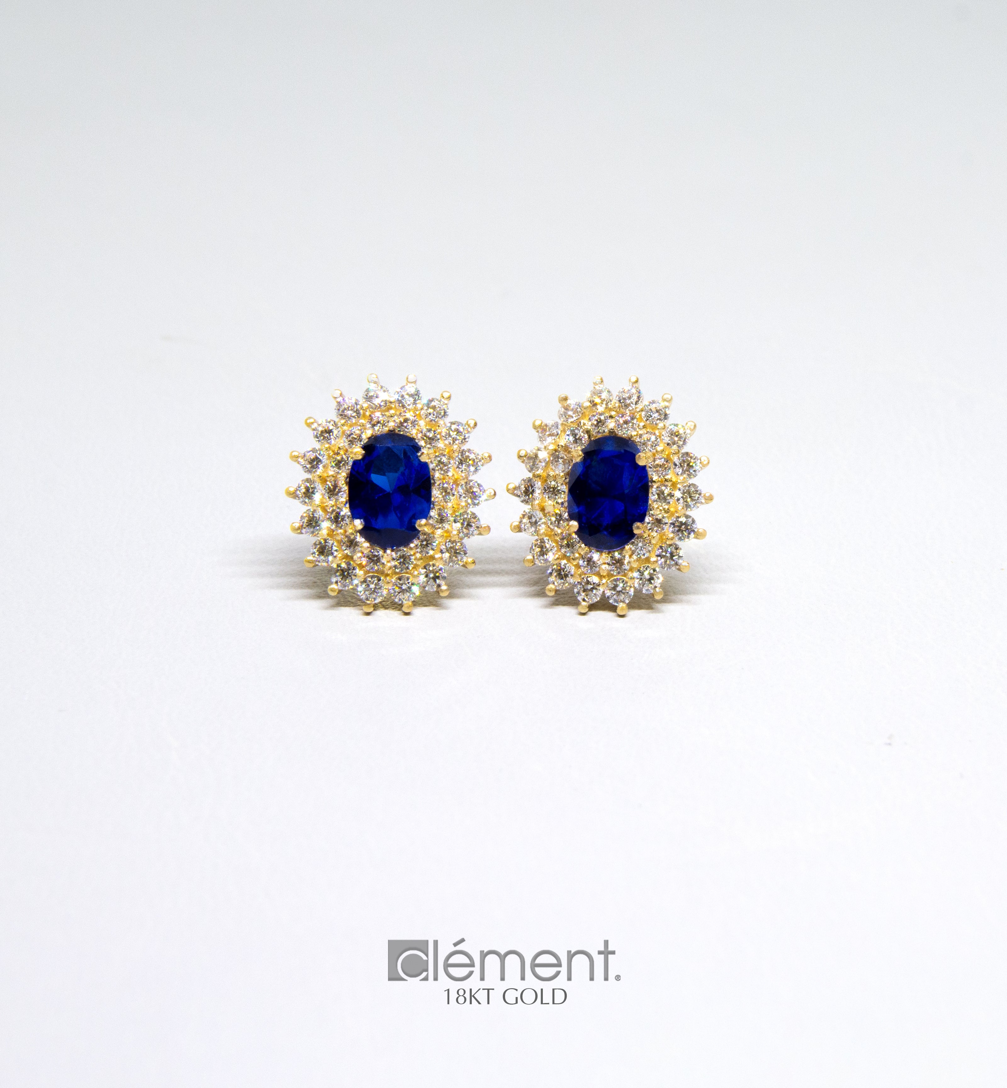 18ct Gold Earrings with CZ Stones