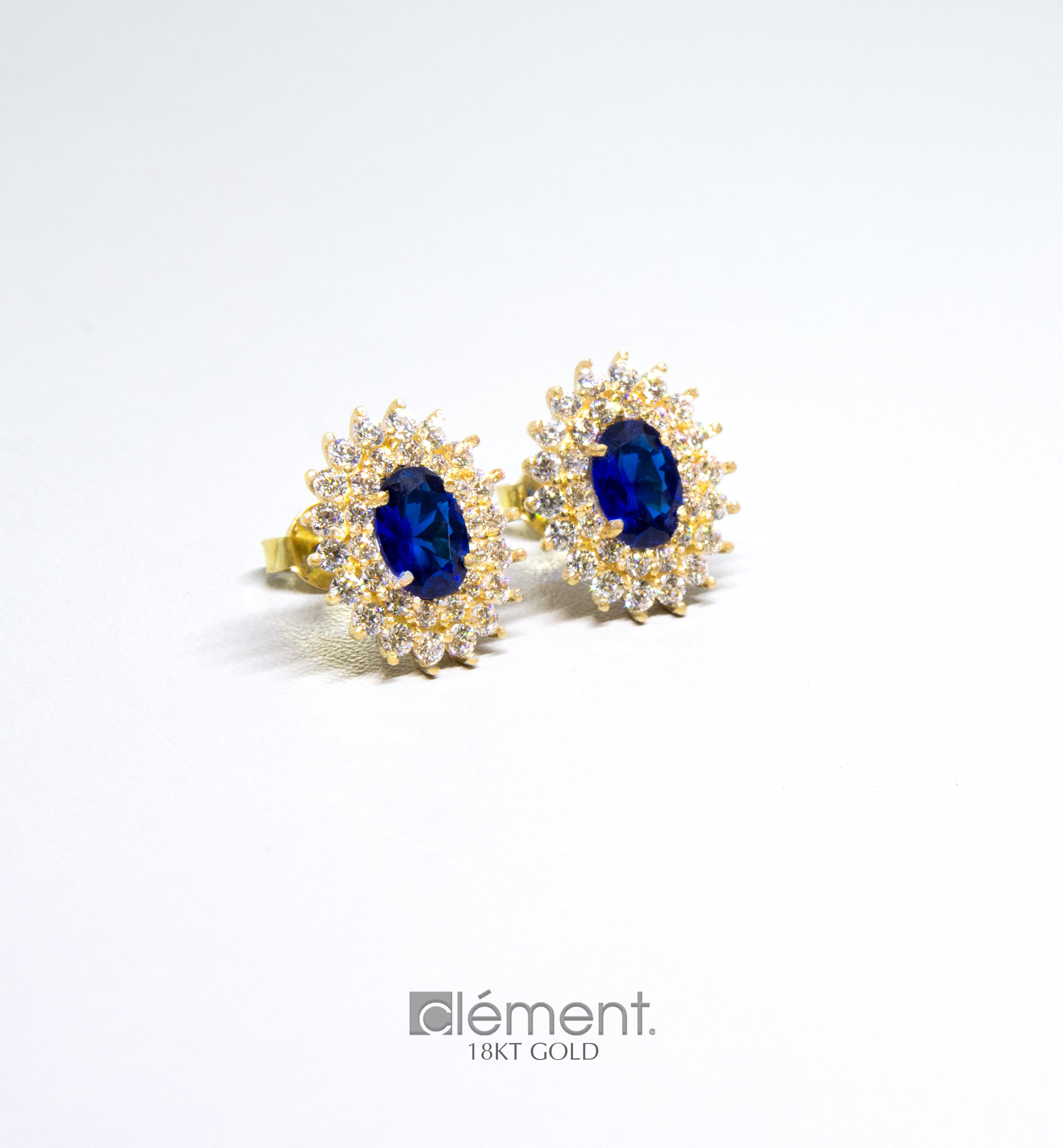 18ct Gold Earrings with CZ Stones
