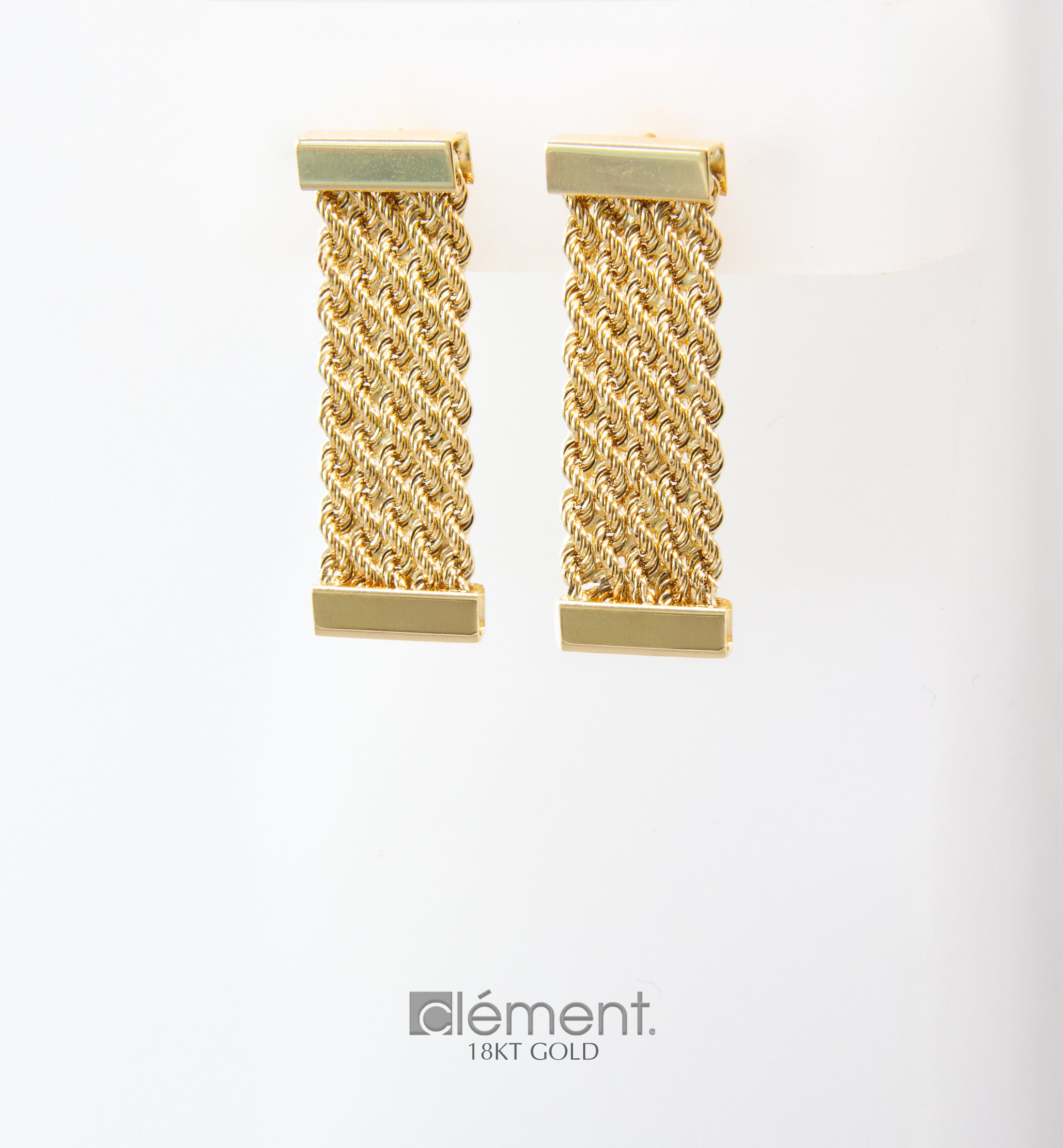 18ct Yellow Gold Rope Design Earrings