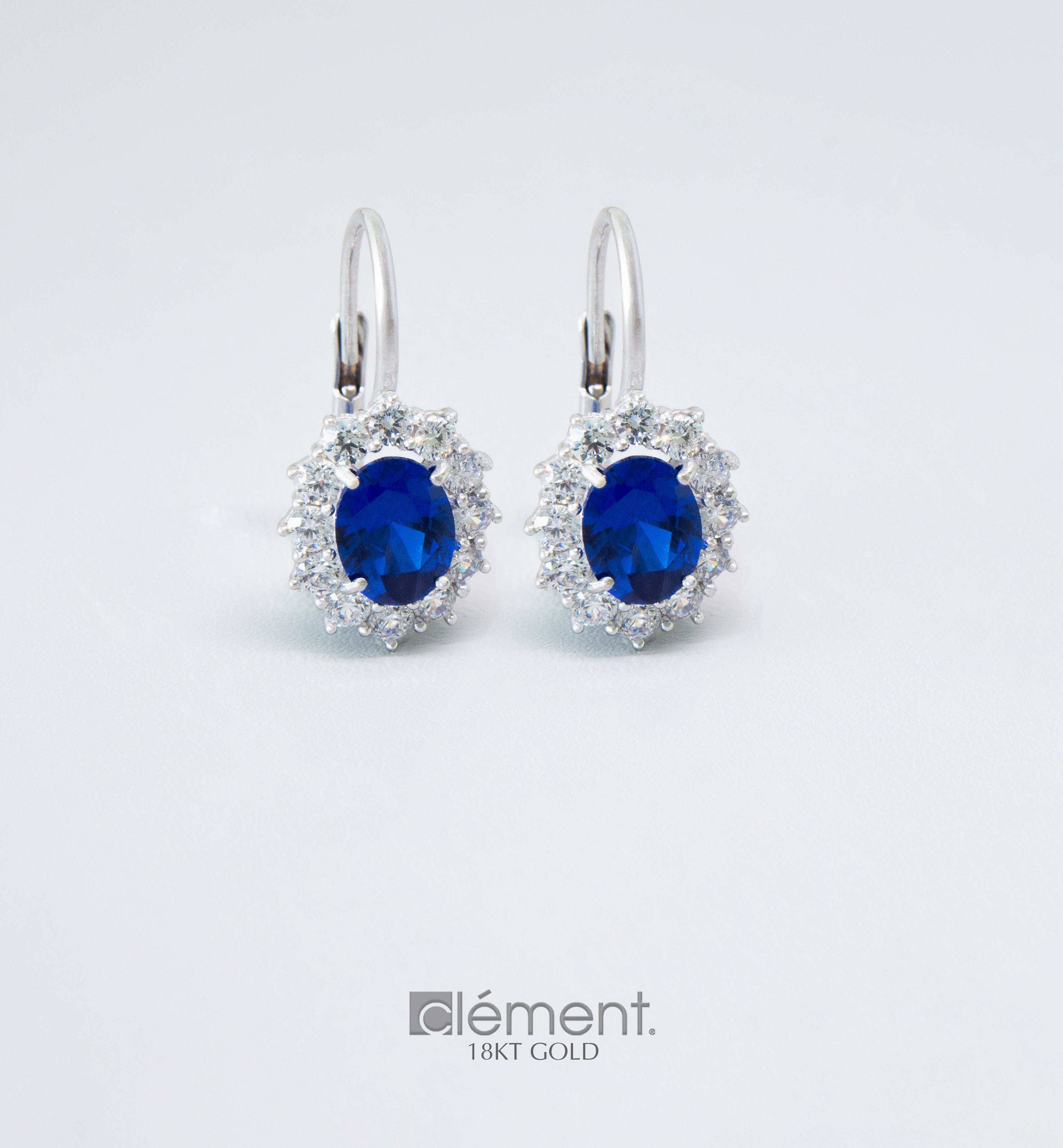 18ct White Gold Earrings with CZ Stones