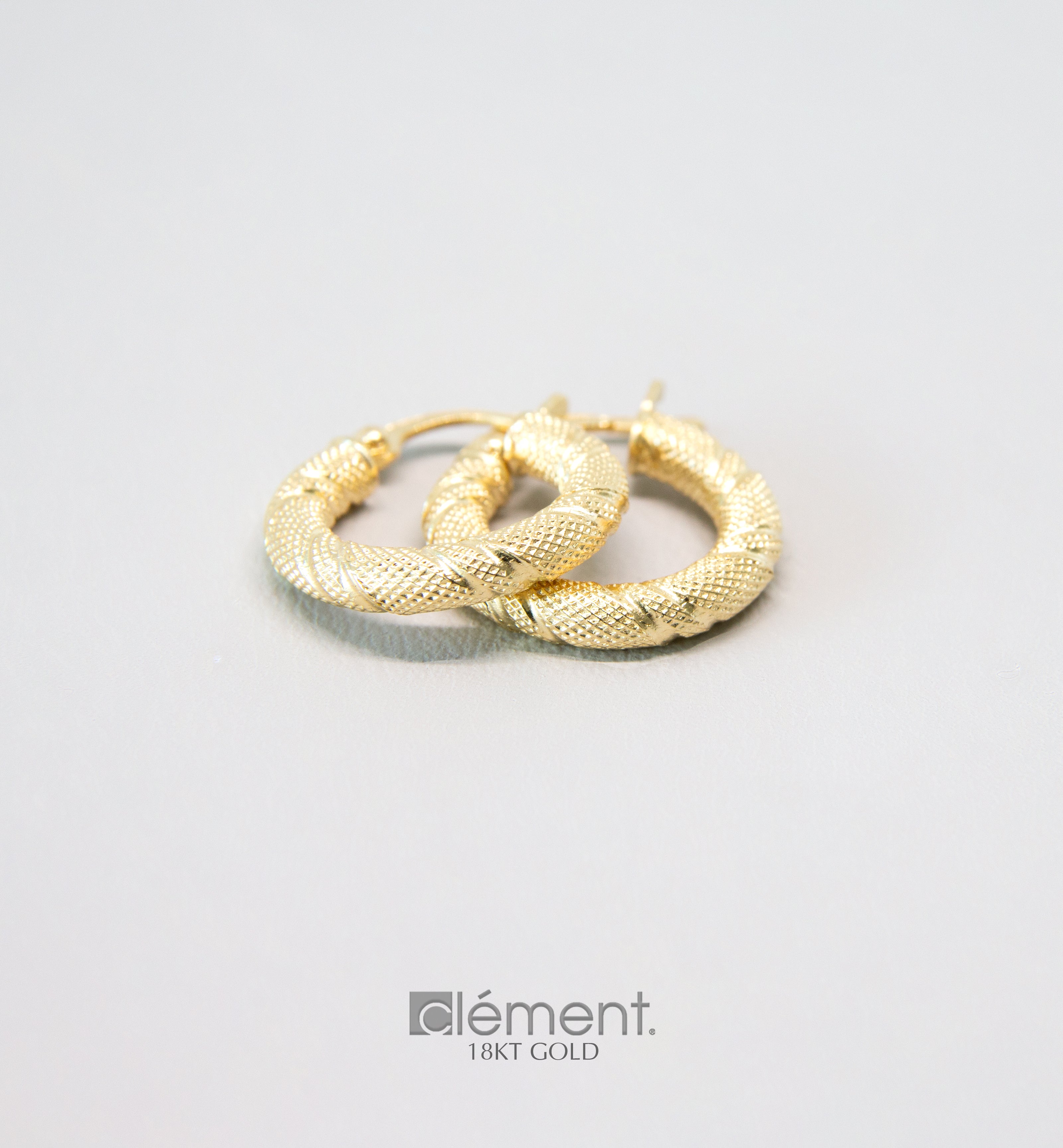 18ct Yellow Gold Design Hoop Earrings