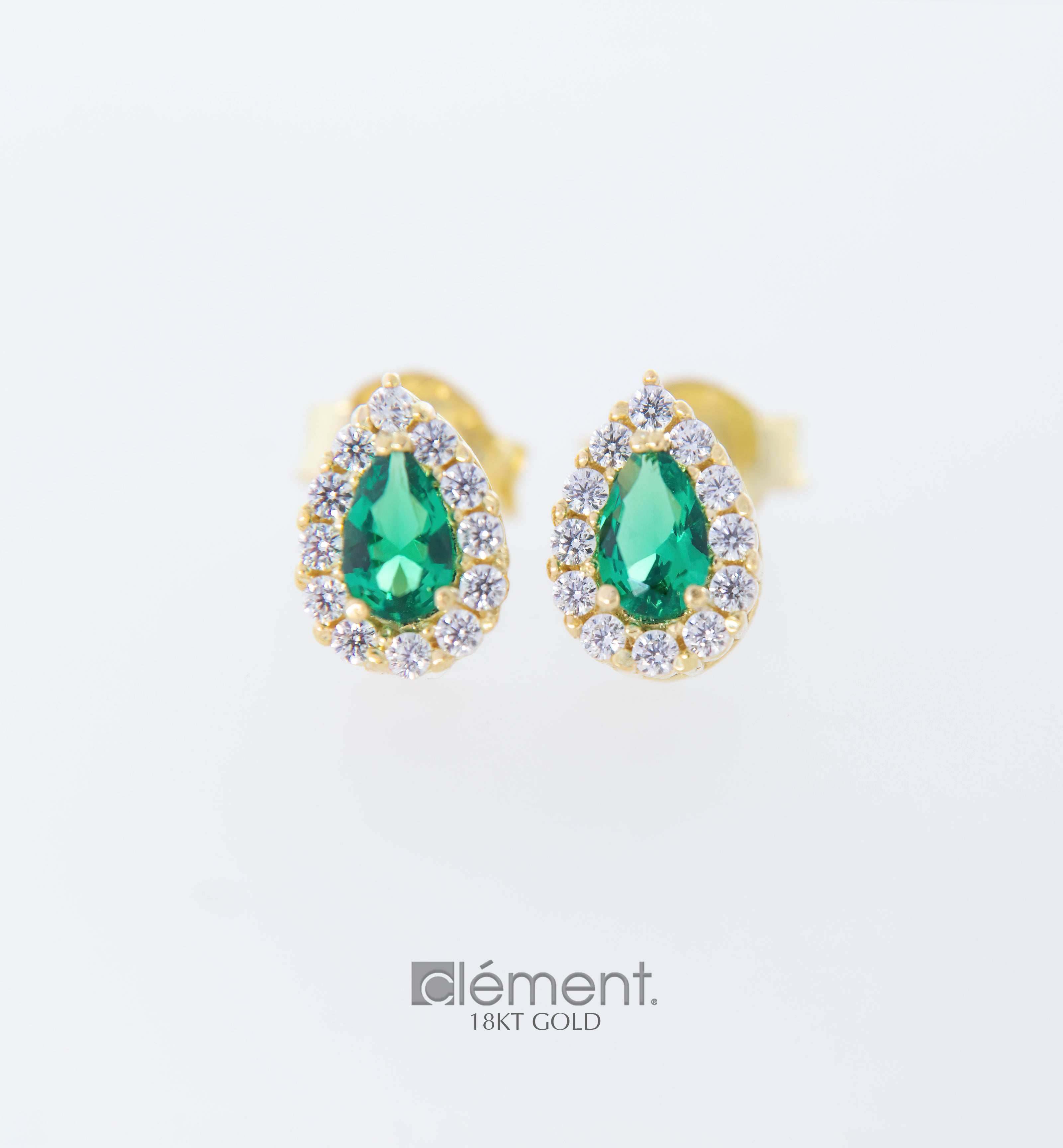 18ct Yellow Gold Earrings with CZ Stones