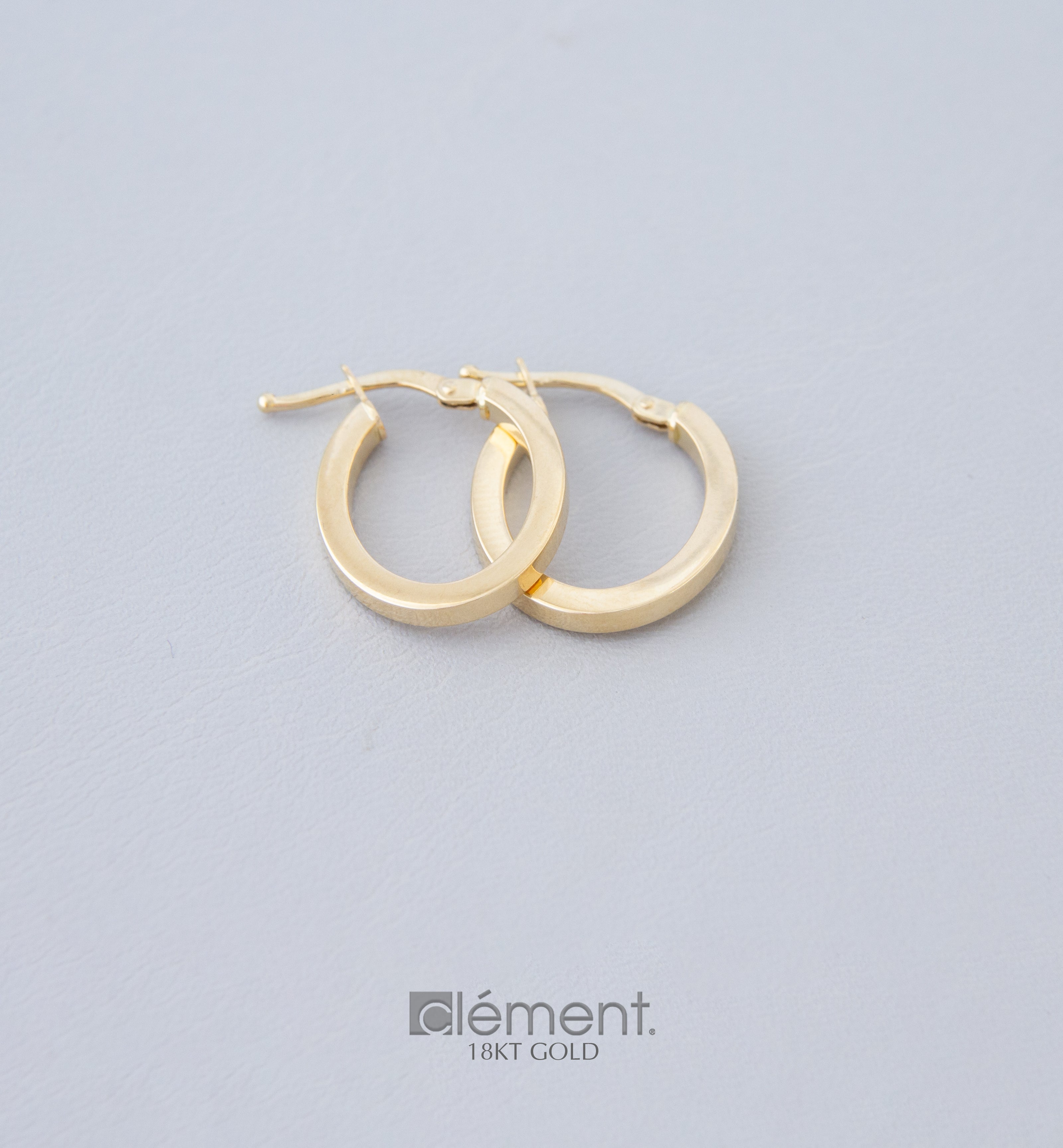 18ct Yellow Gold Oval Flat Hoop Earrings