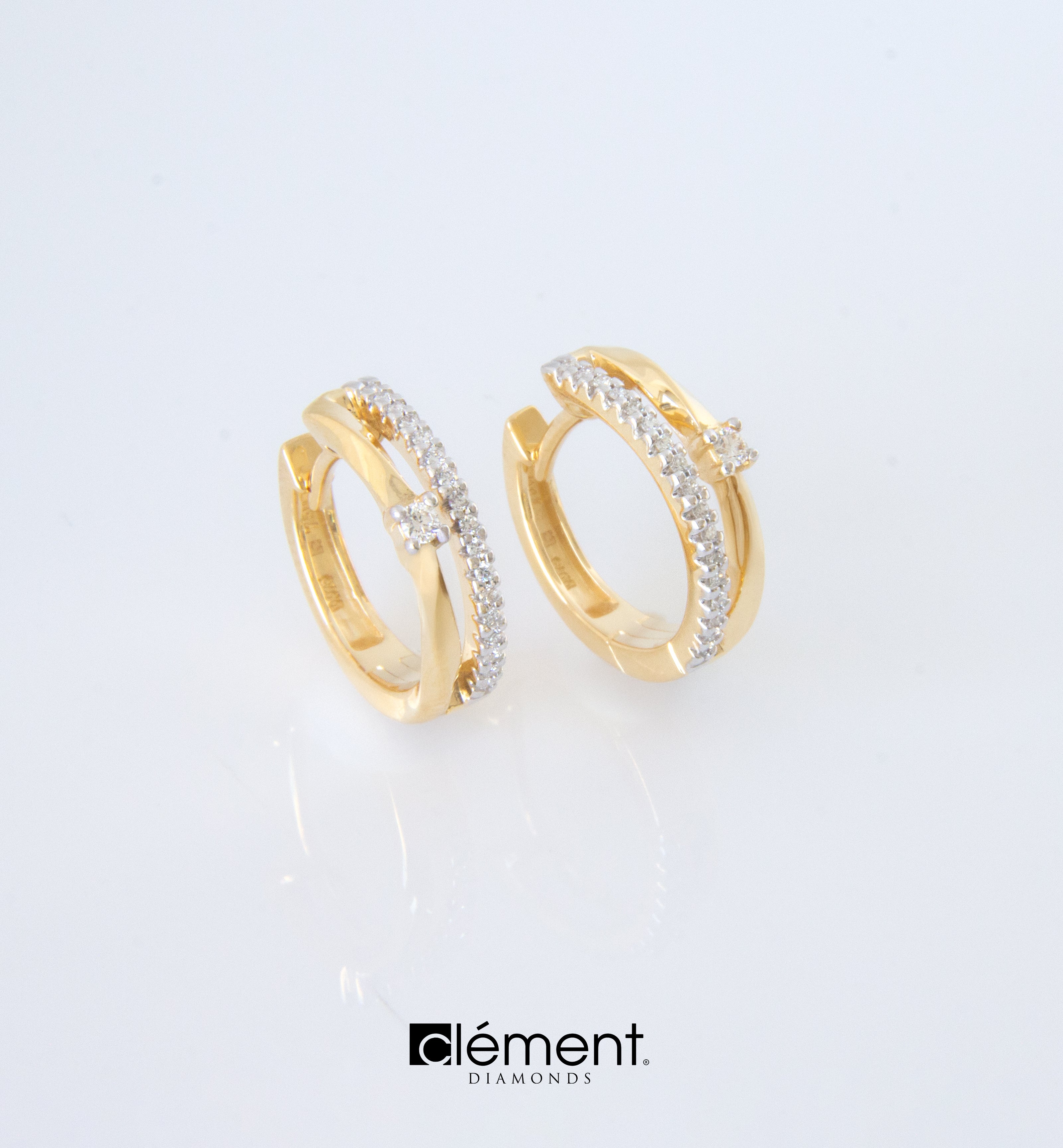 18ct Gold Diamond Hoop Earrings