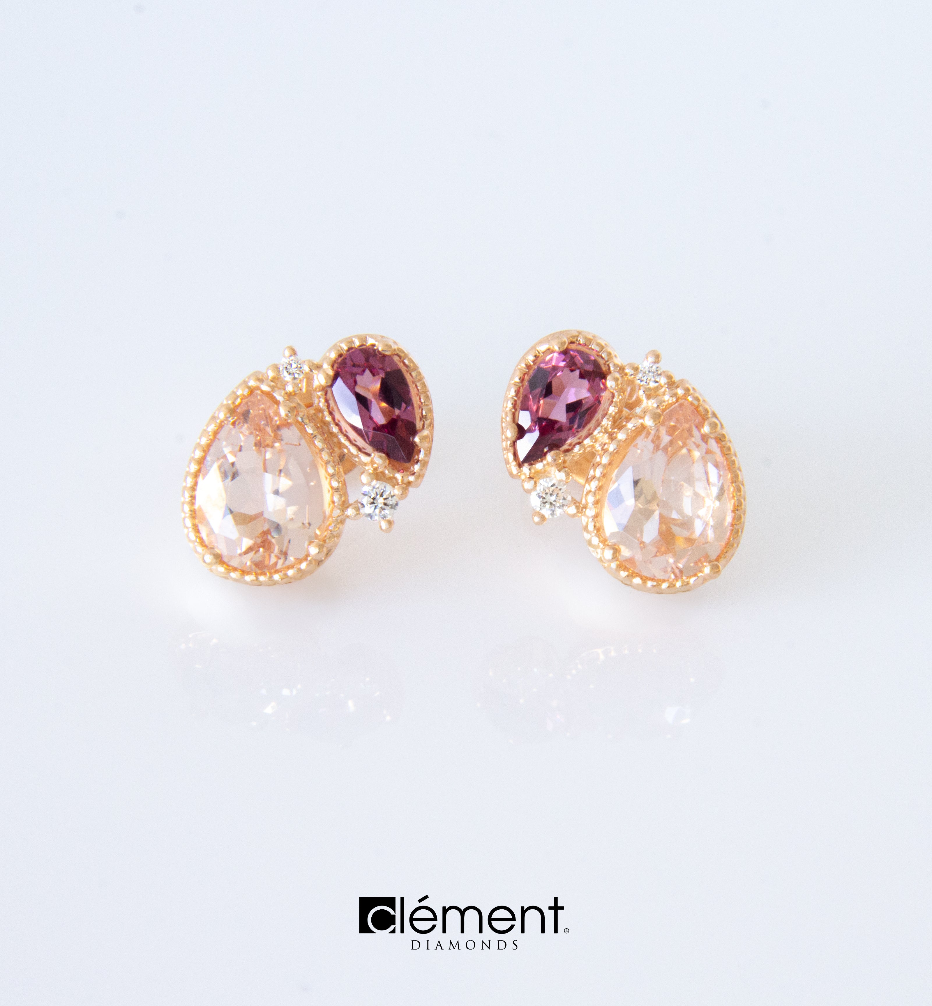 18ct Rose Gold Diamond Earrings