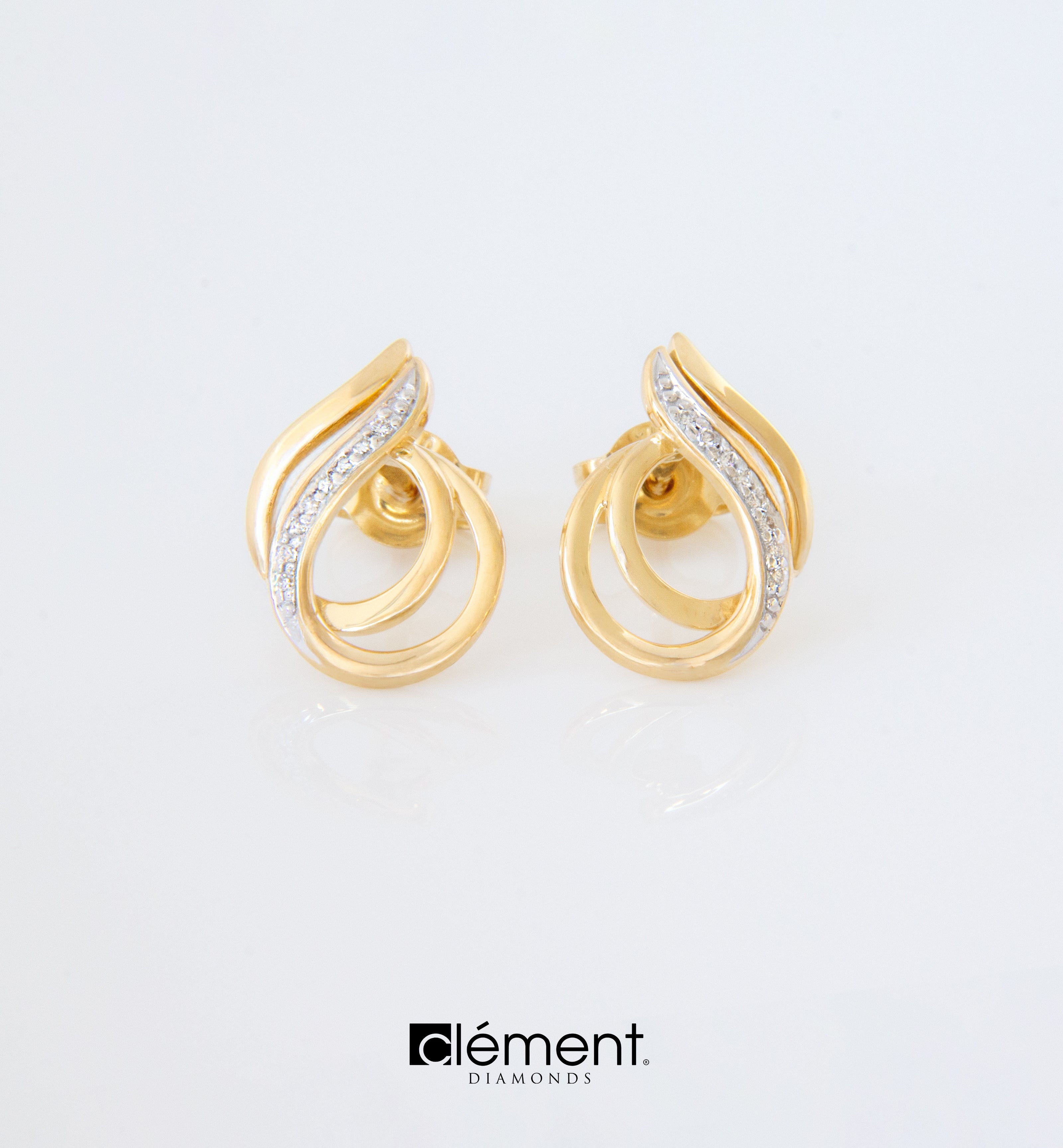 18ct Yellow Gold Diamond Earrings