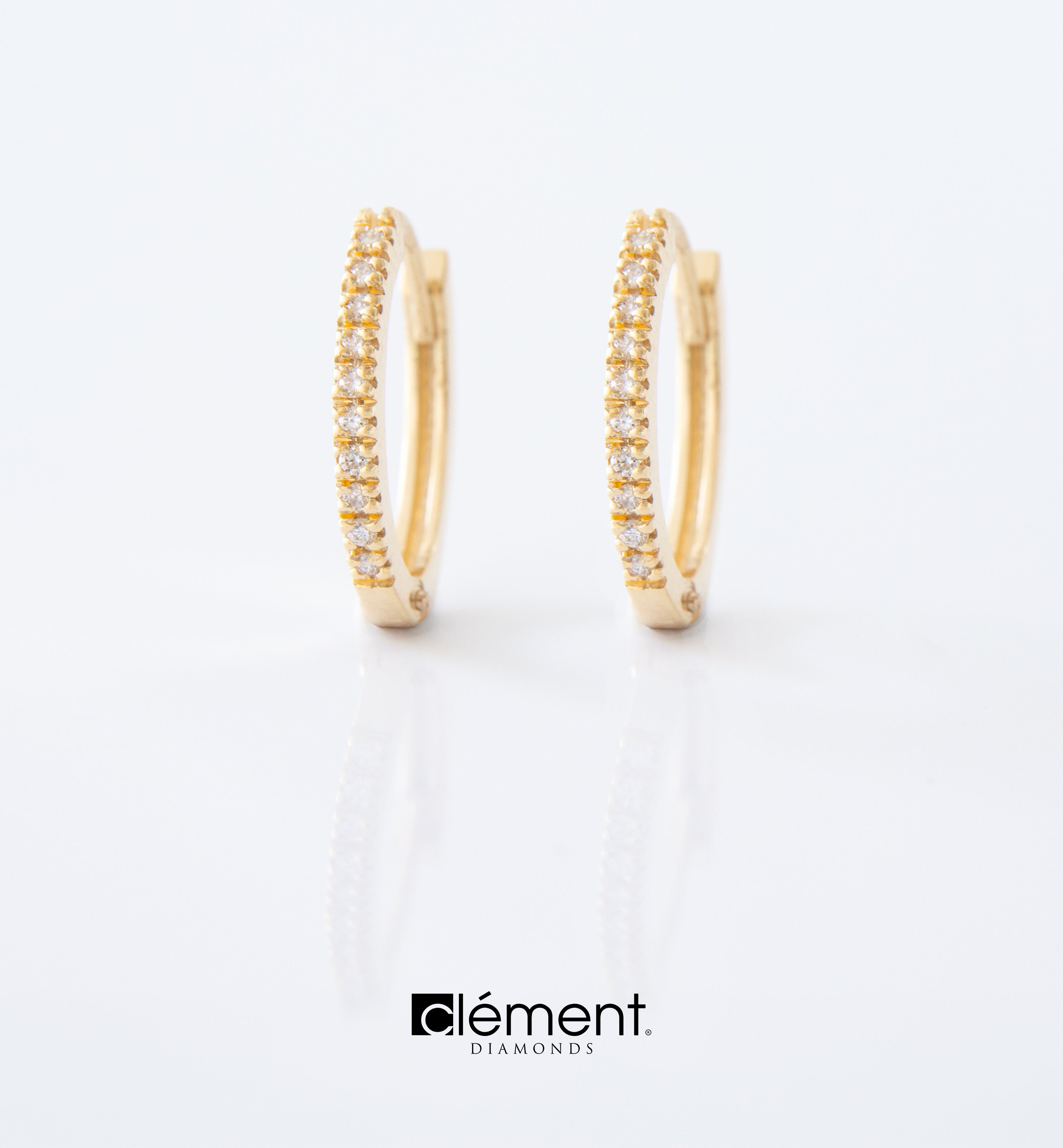 18ct Yellow Gold Natural Diamond Hoop Earrings