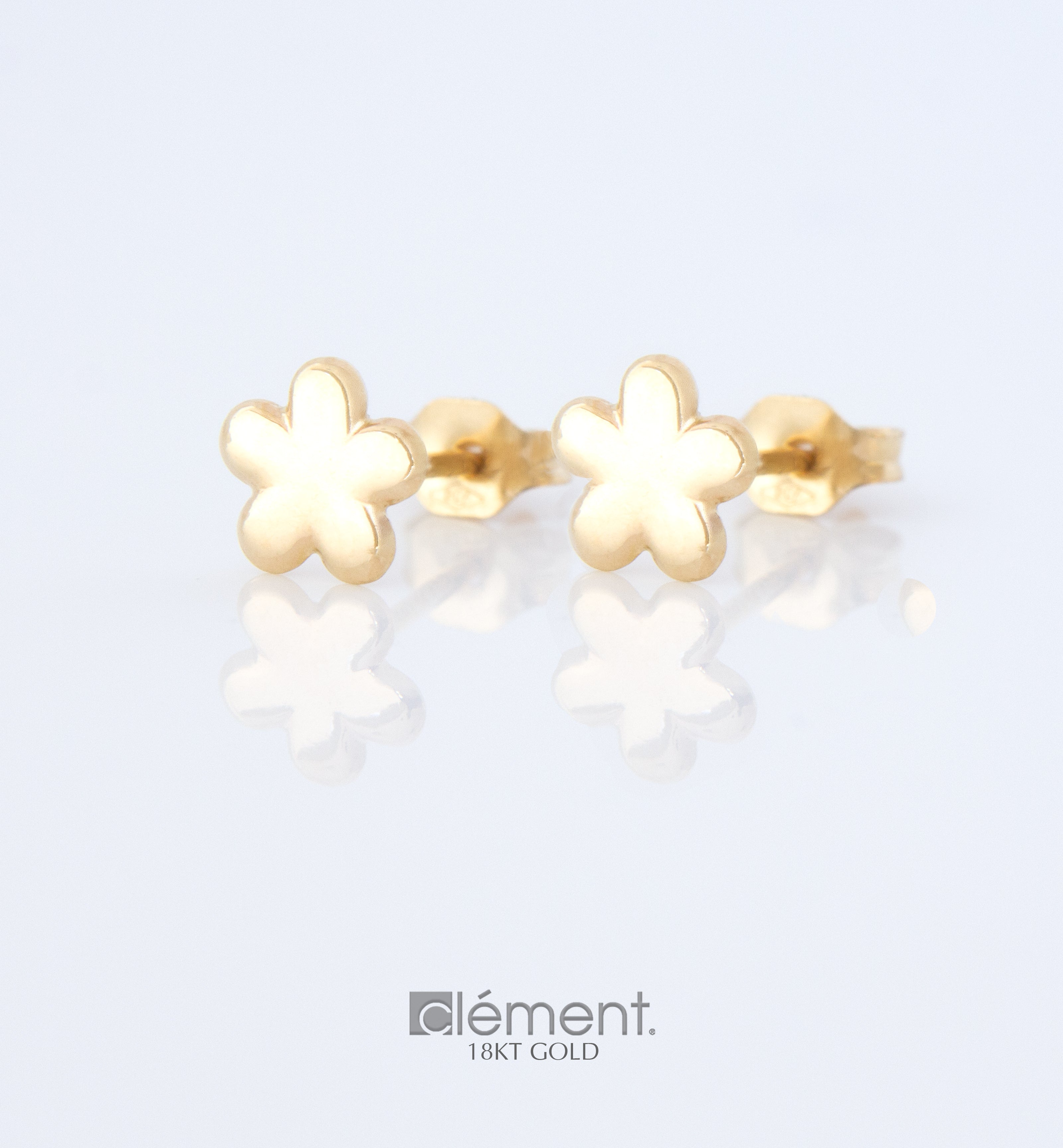 18ct Yellow Gold Flower Earrings