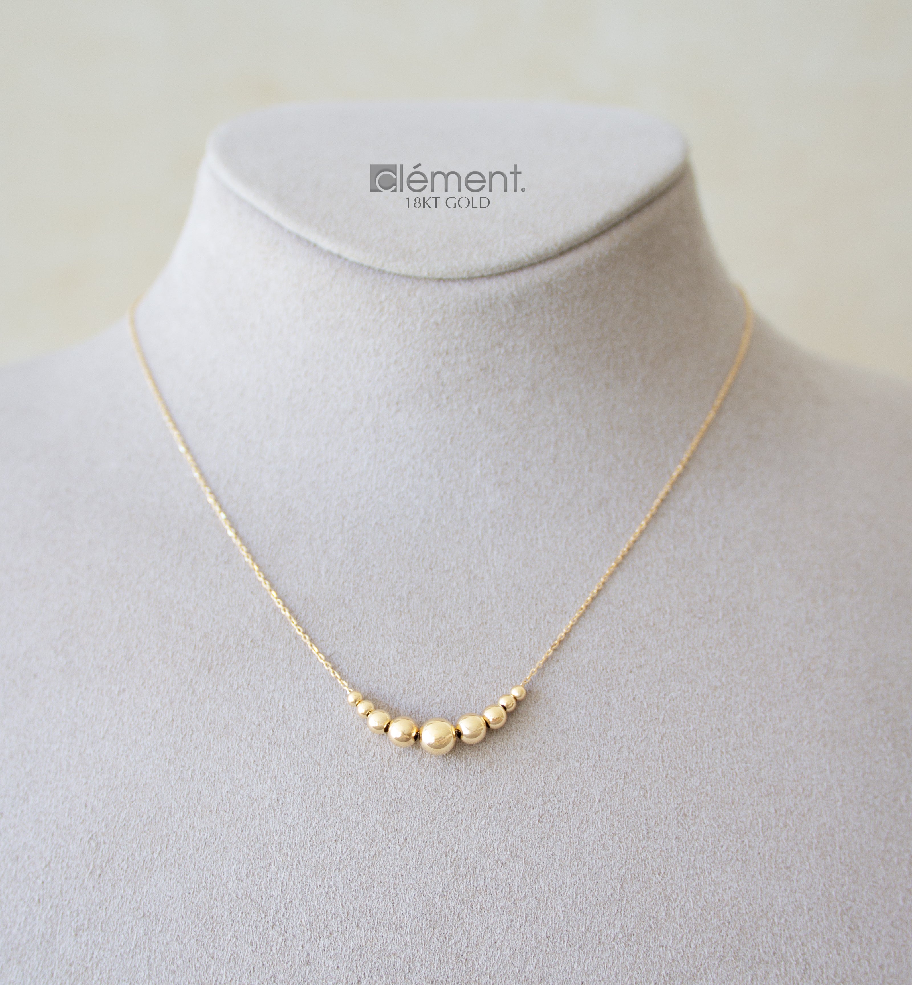 18ct Yellow Gold Bead Necklace
