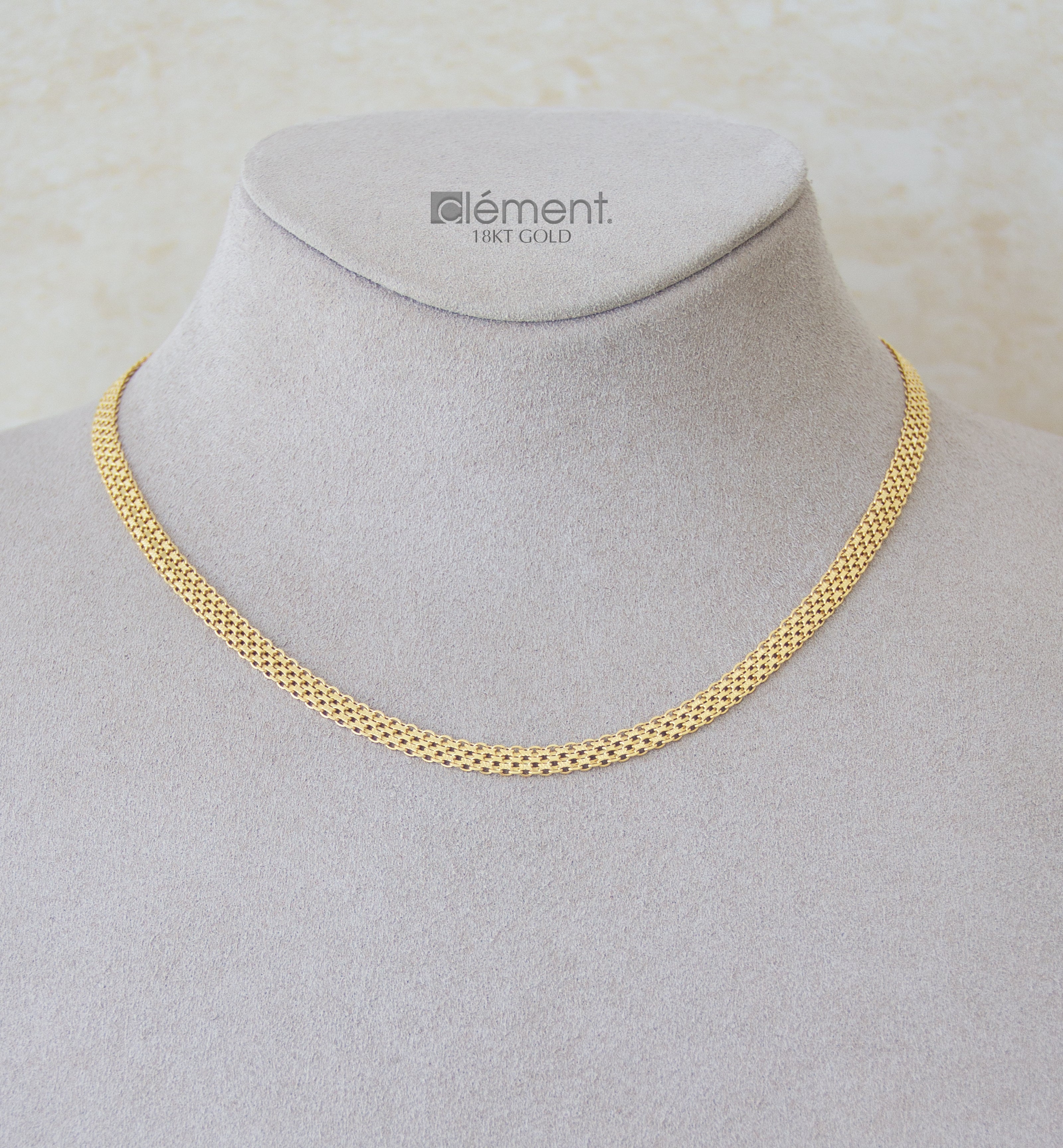 18ct Yellow Gold Flat Necklace
