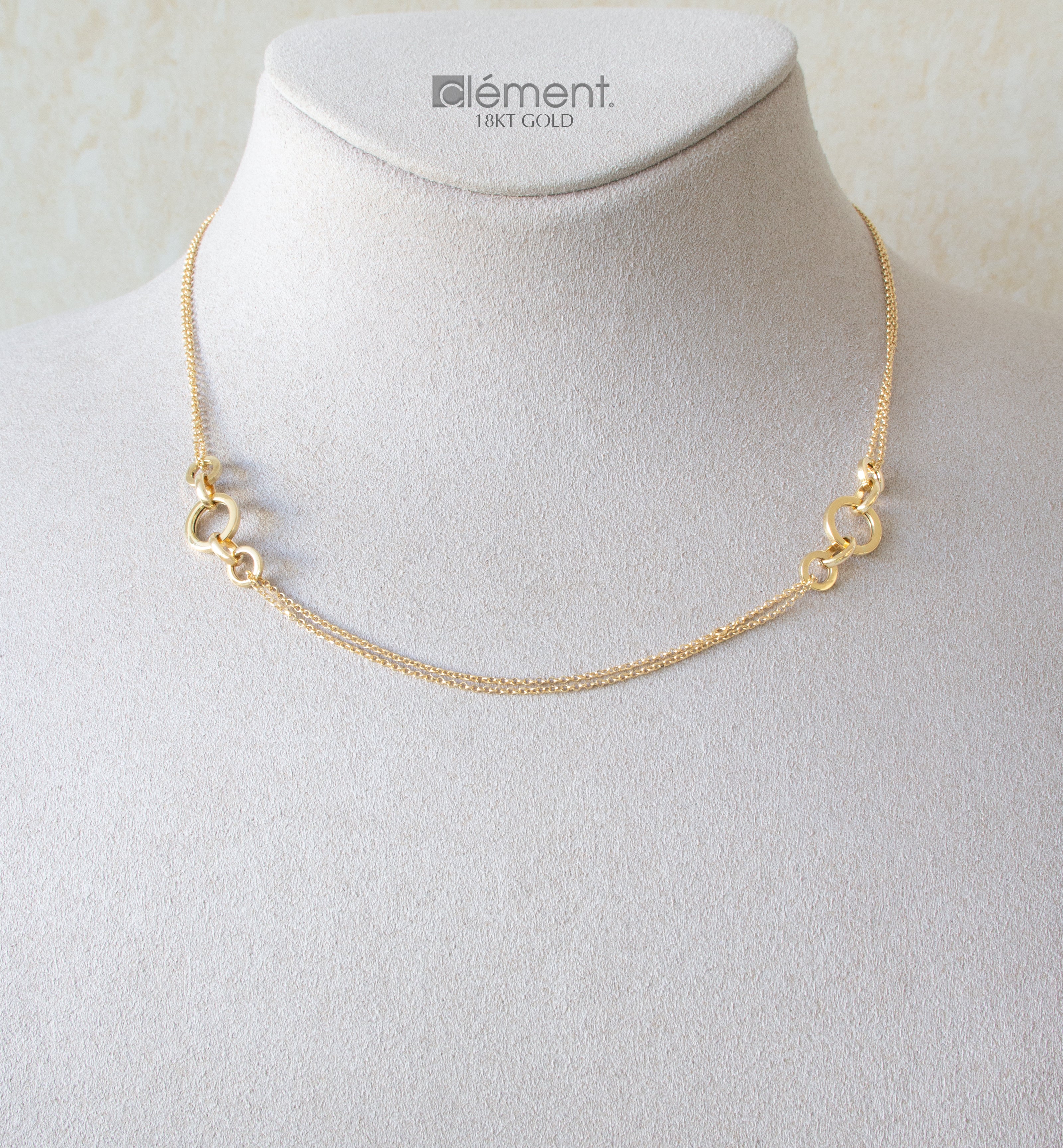 18ct Yellow Gold Circle Design Necklace