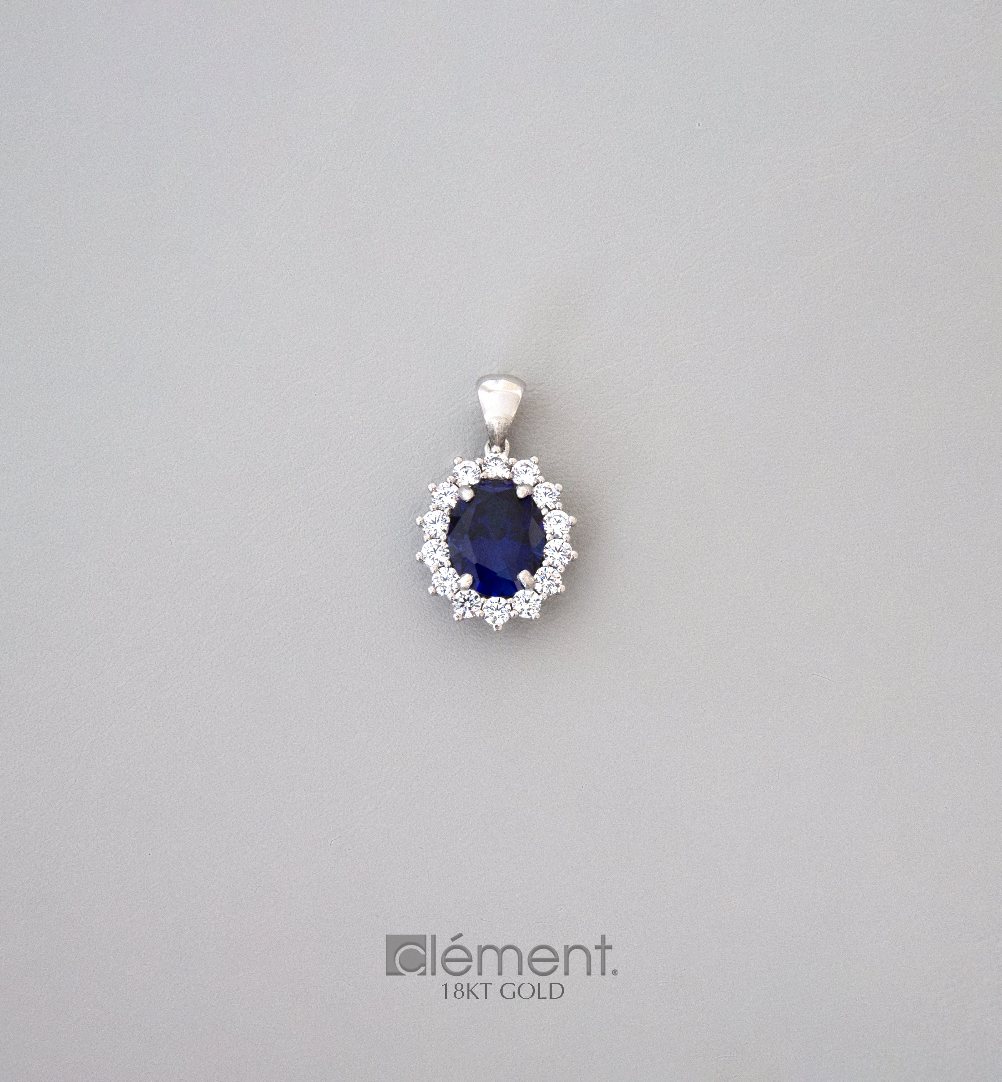 18ct White Gold Pendant with CZ Stones
