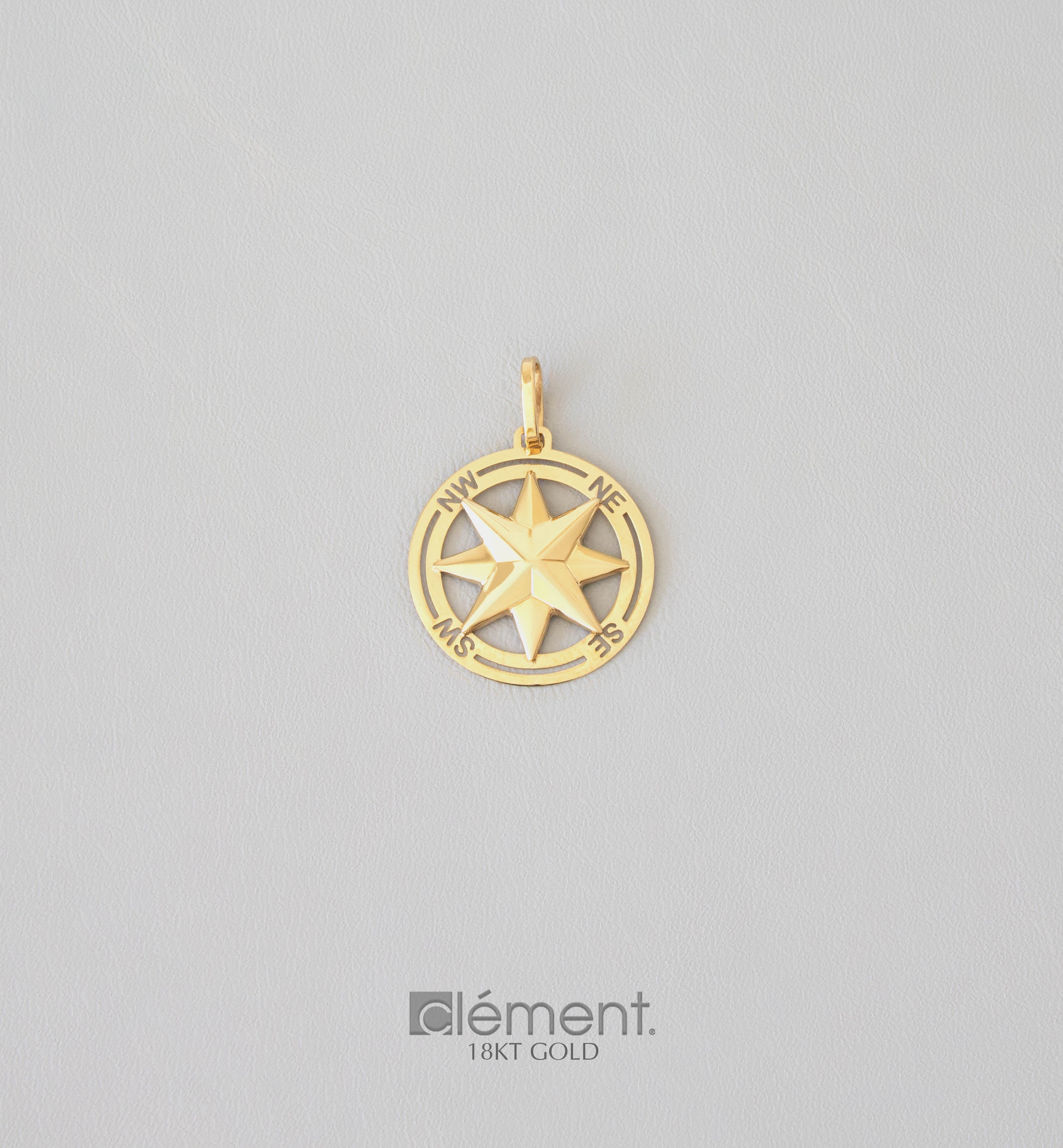 18ct Yellow Gold Compass Pendant
