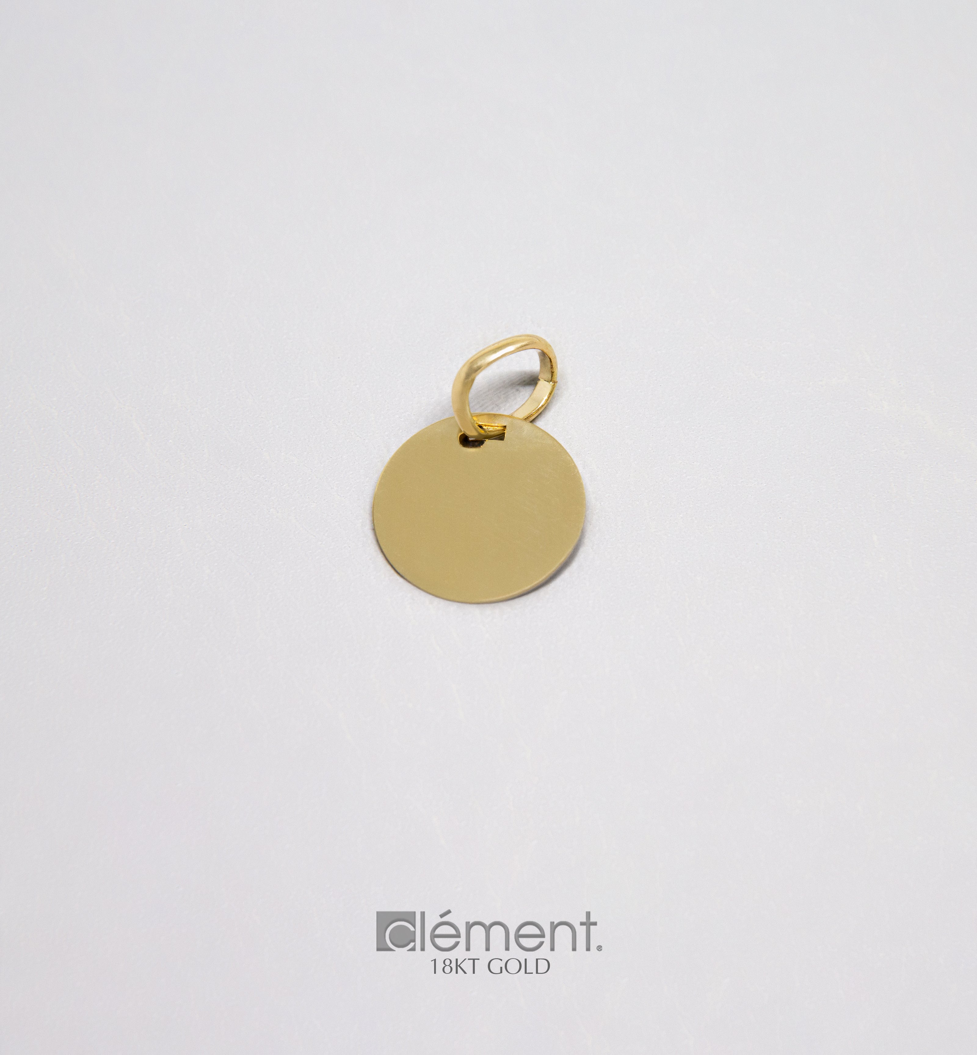 18ct Yellow Gold Engraveable Circle Pendant