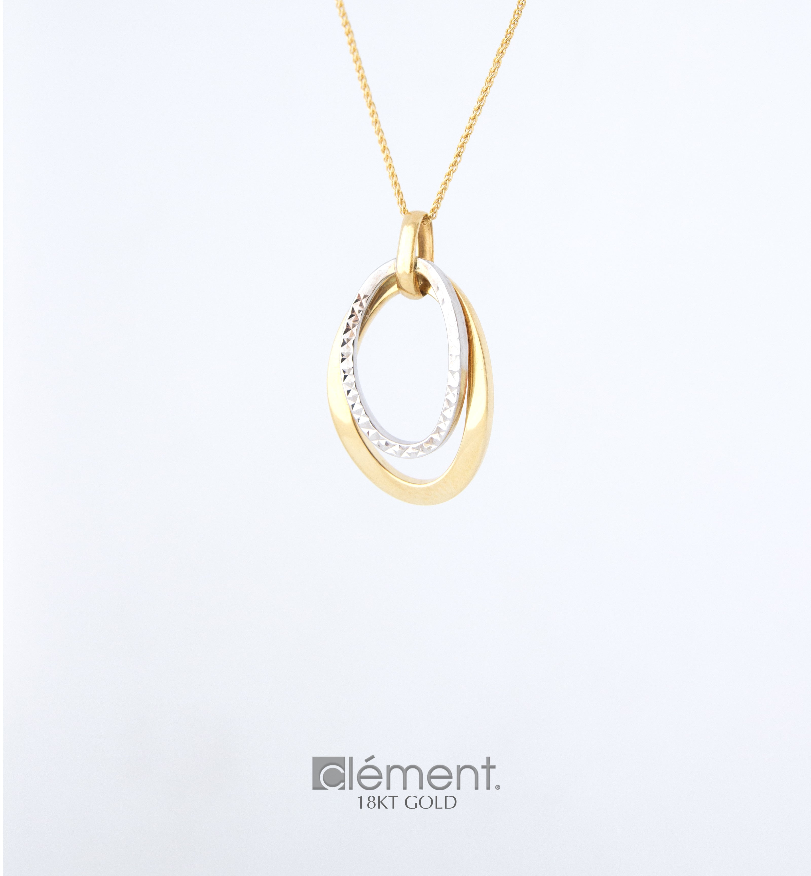 18ct Gold Two-Tone Pendant