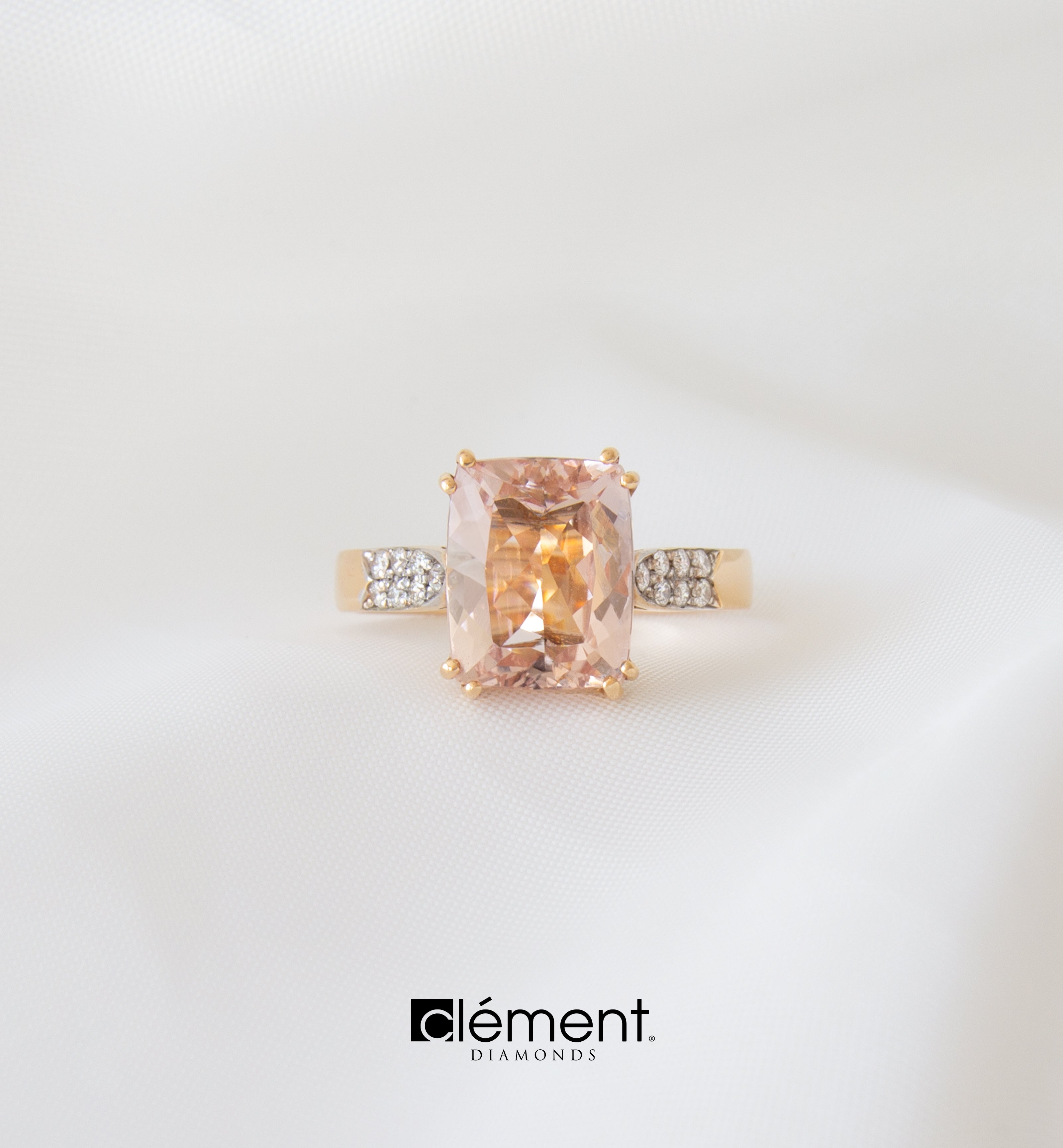 18ct Rose Gold Diamond & Morganite Ring