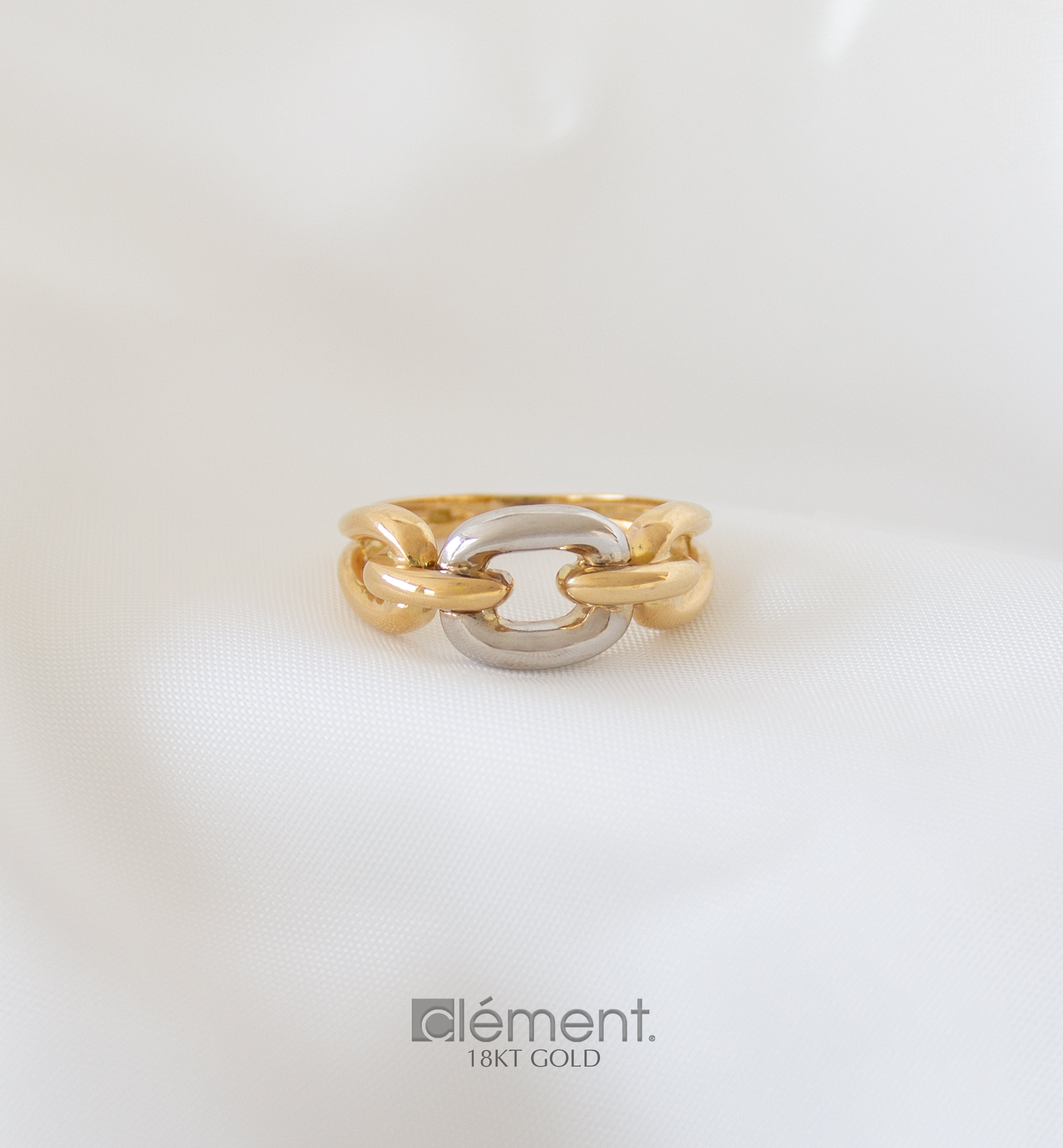 18ct Gold Two-Tone Links Ring