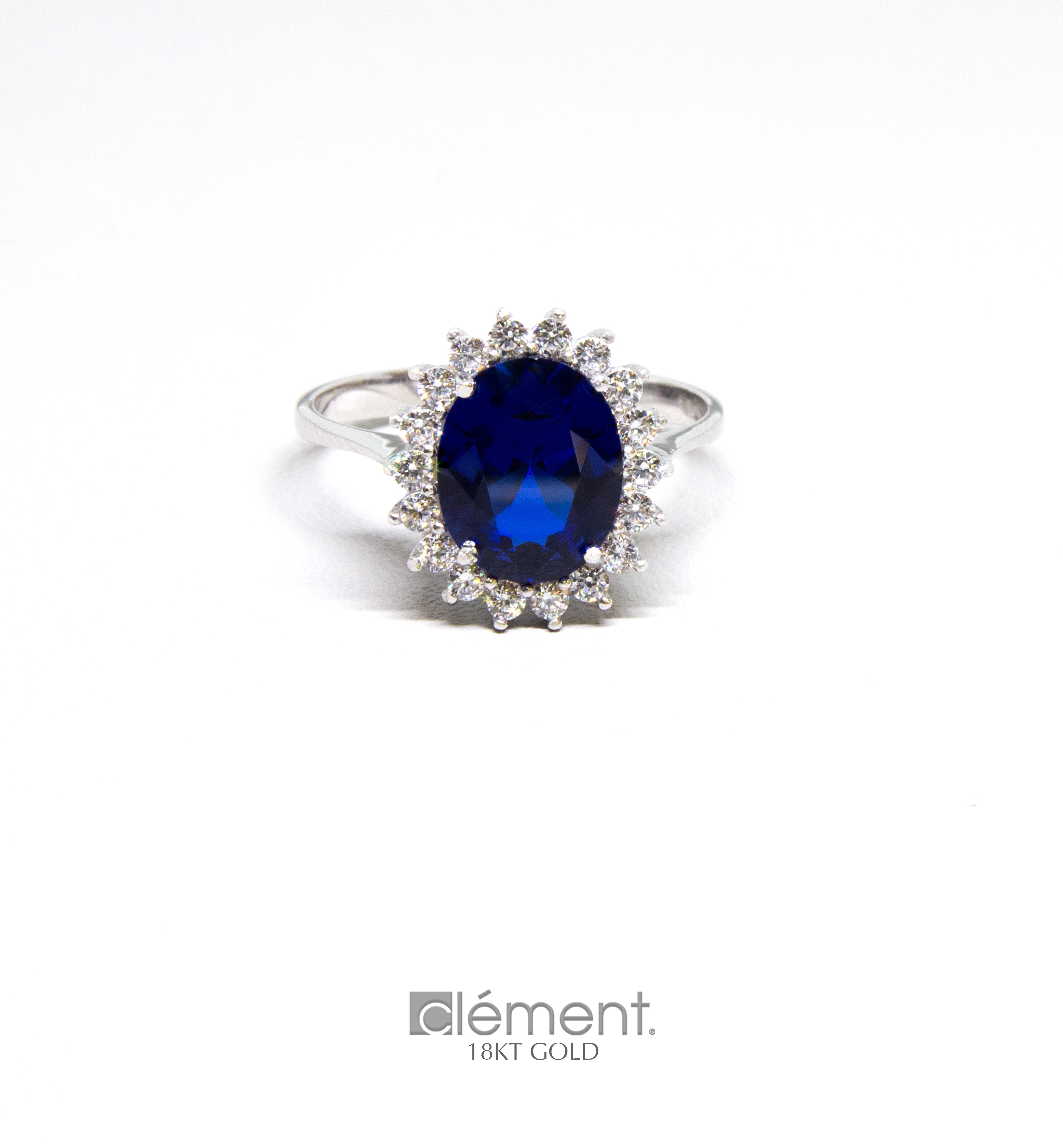 18ct White Gold Ring with CZ Stones