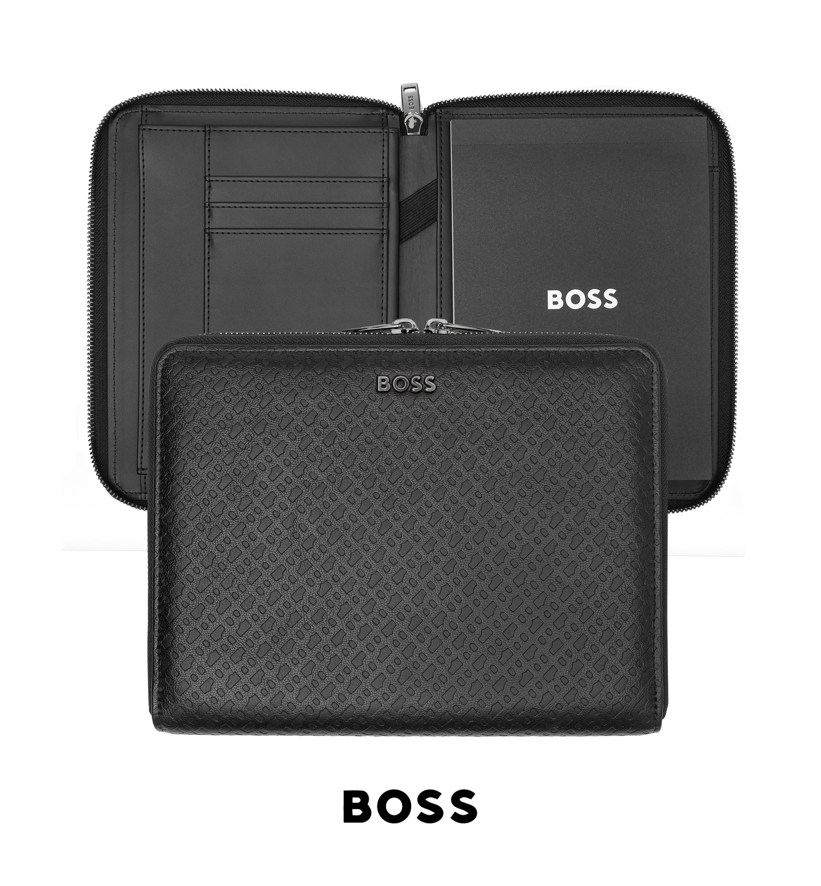 HUGO BOSS HTA411A - Conference Folder Zip A4 Monogram Zipped Black