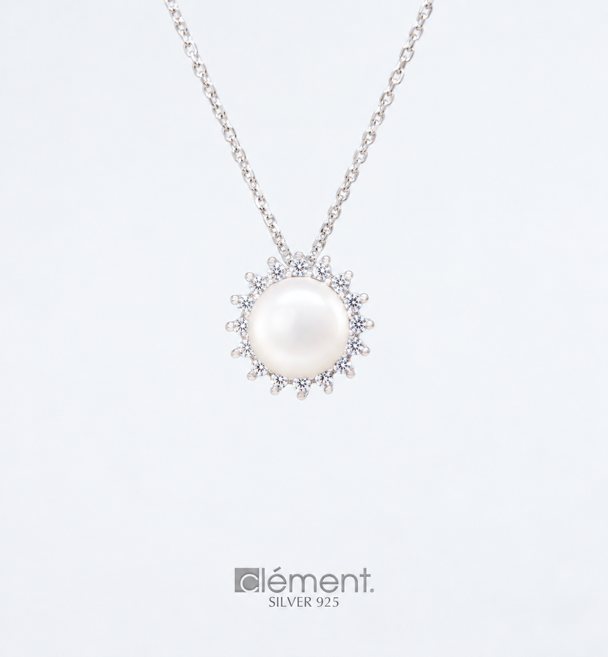 Silver 925 Pendant with Pearl and CZ Stones