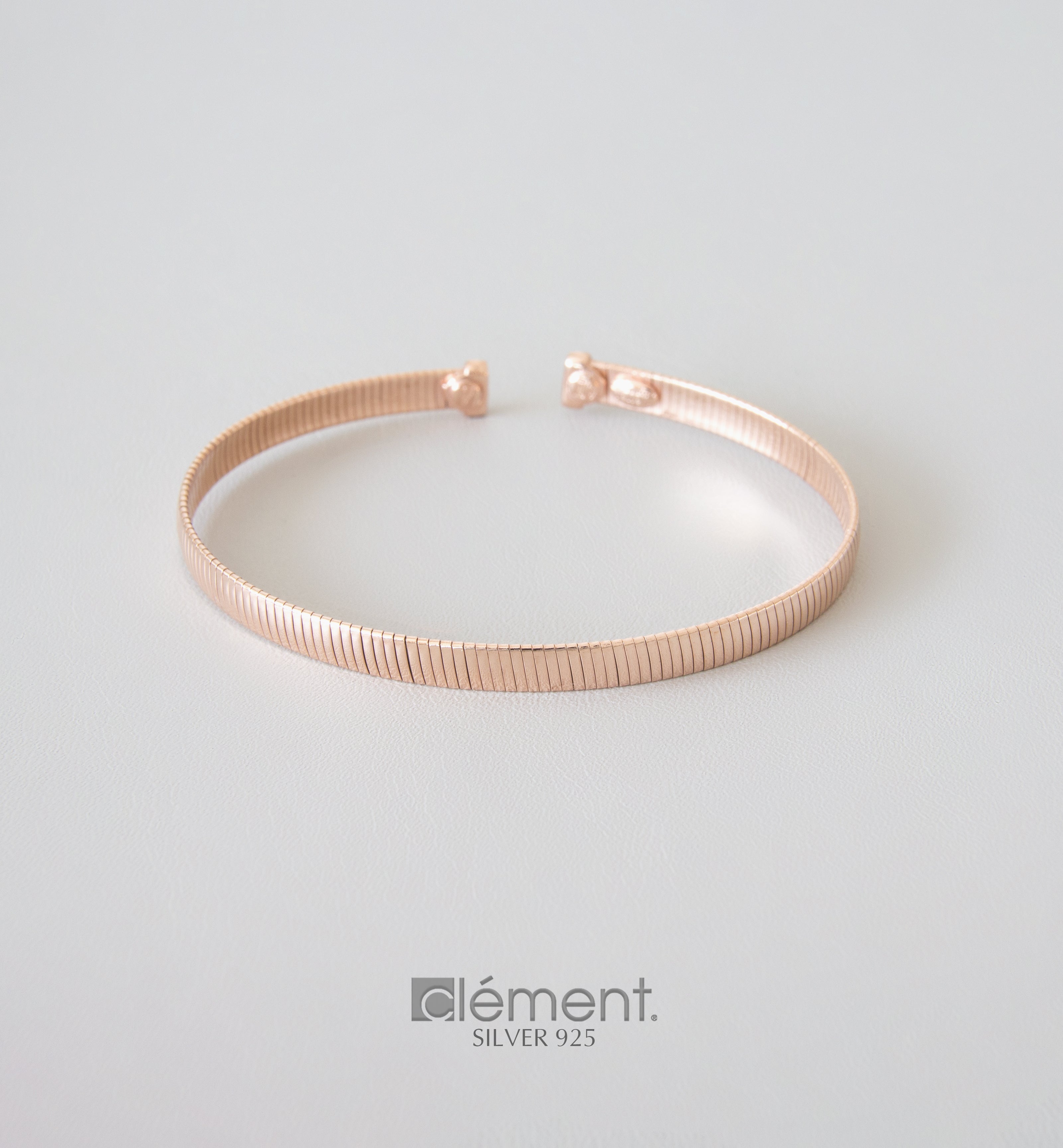 Silver 925 Rose Gold Plated Bangle