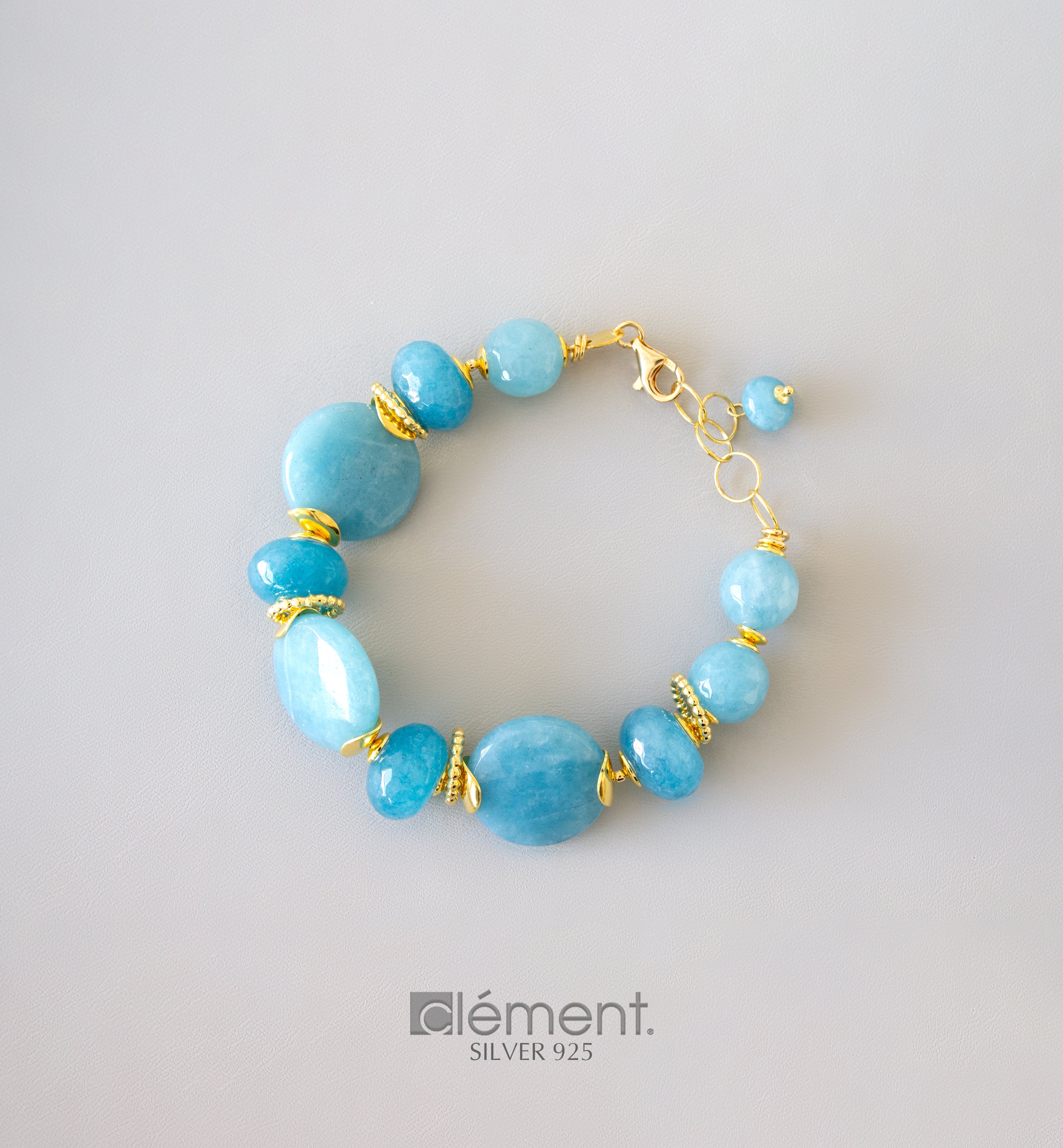 Silver 925 Bracelet with Semi-Precious Stones