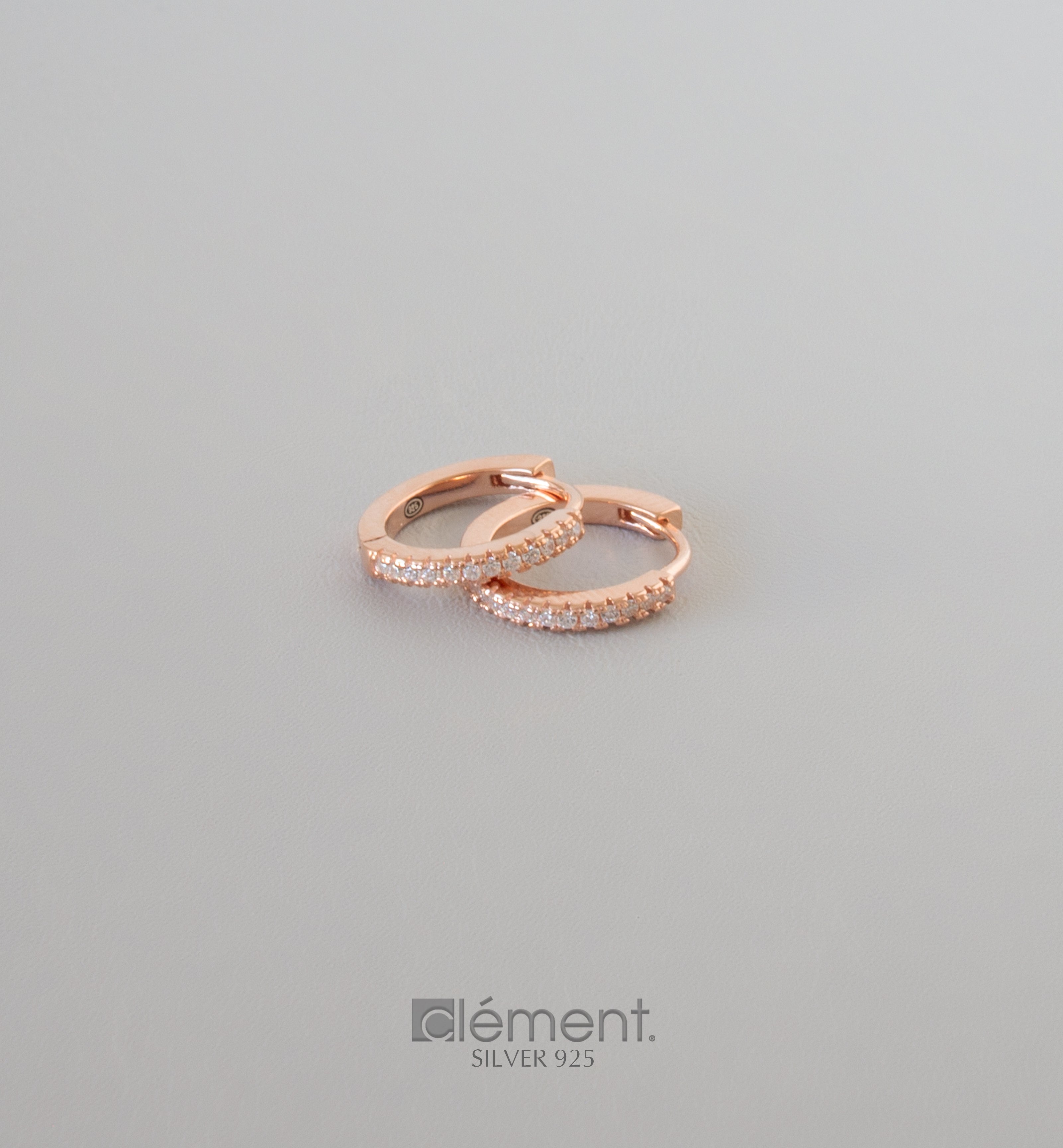 Silver 925 Rose Gold Plated Hoop Earrings