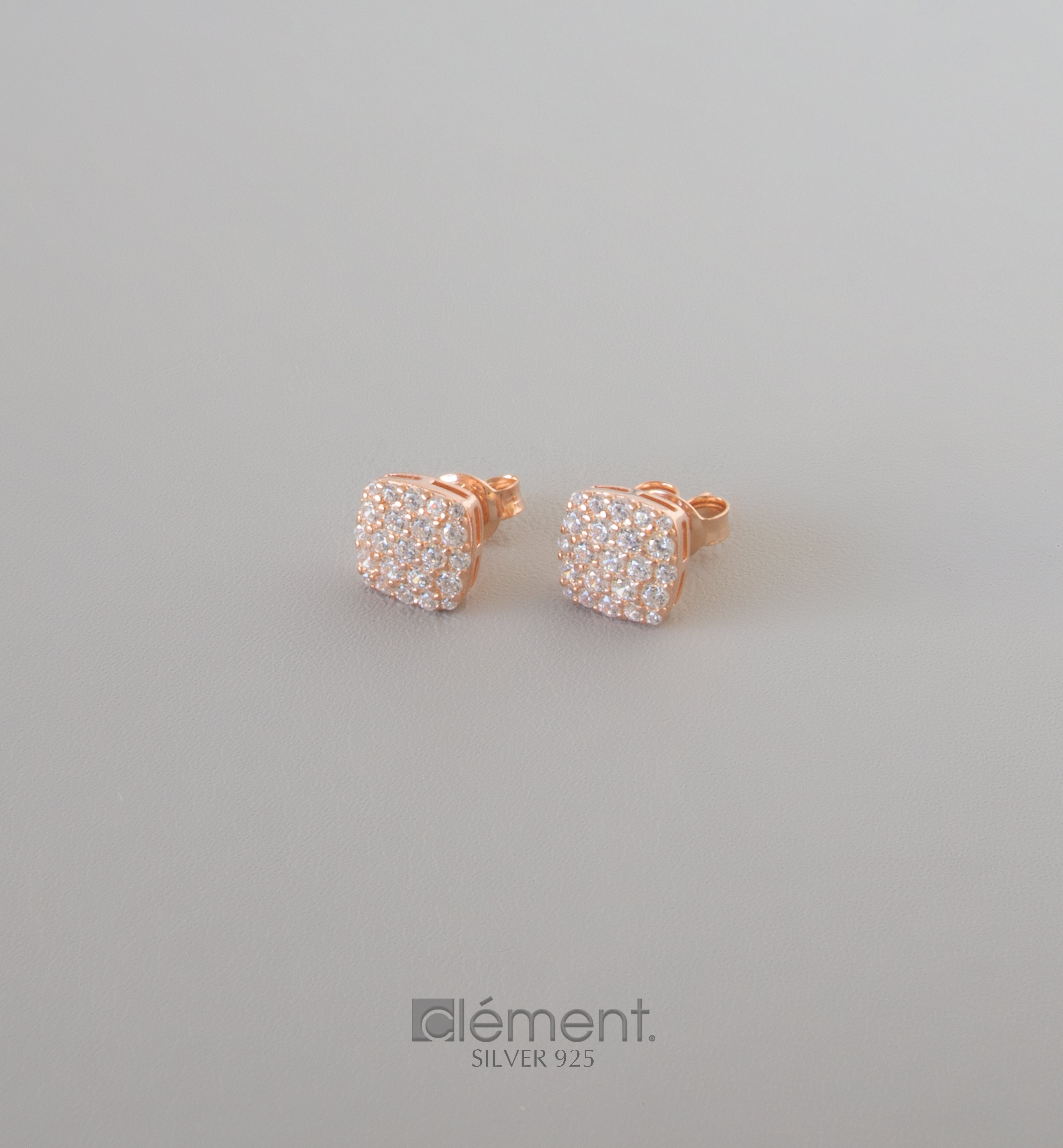 Silver 925 Rose Gold Plated Earrings