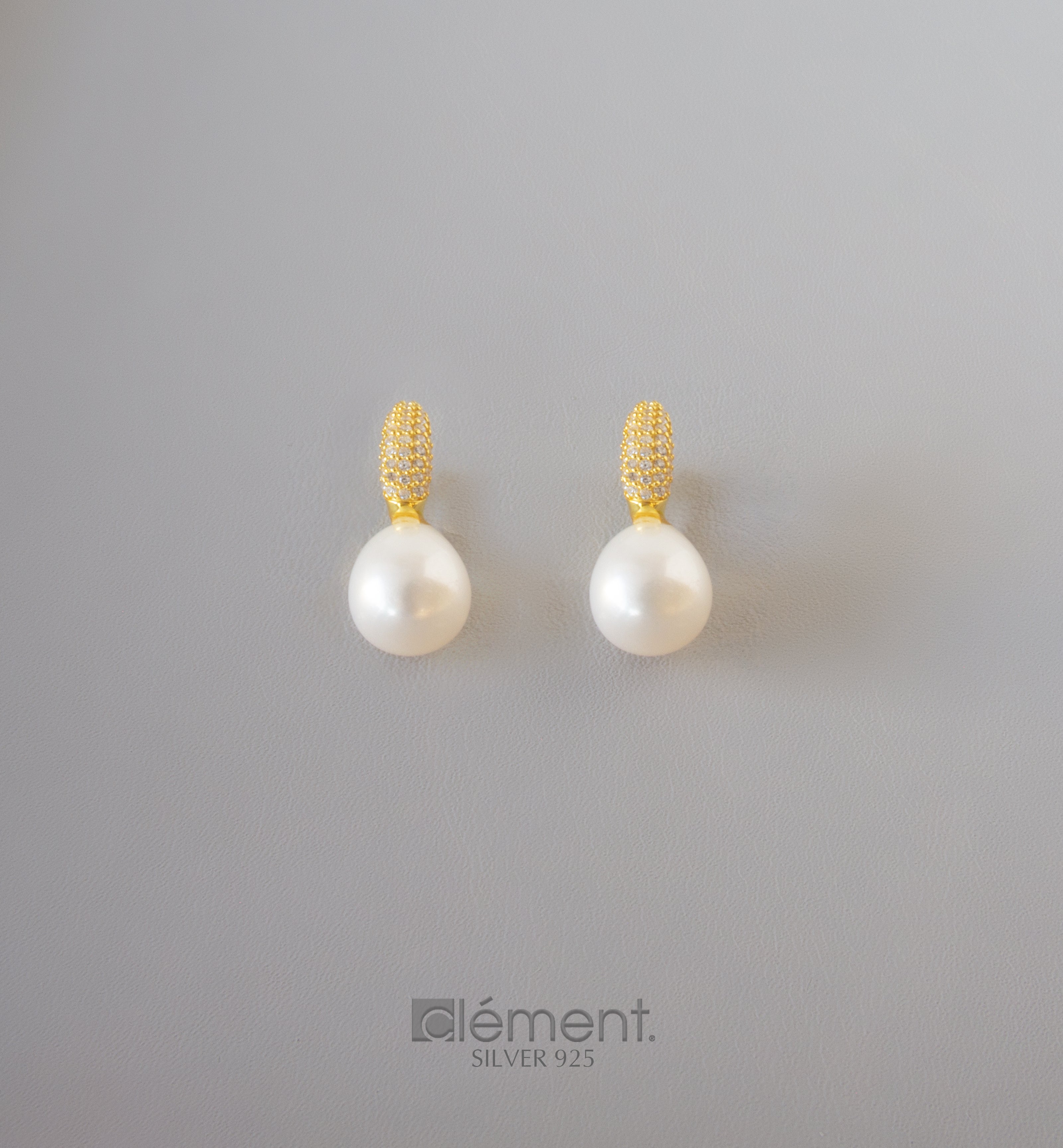 Silver 925 Pearl Earrings with CZ Stones