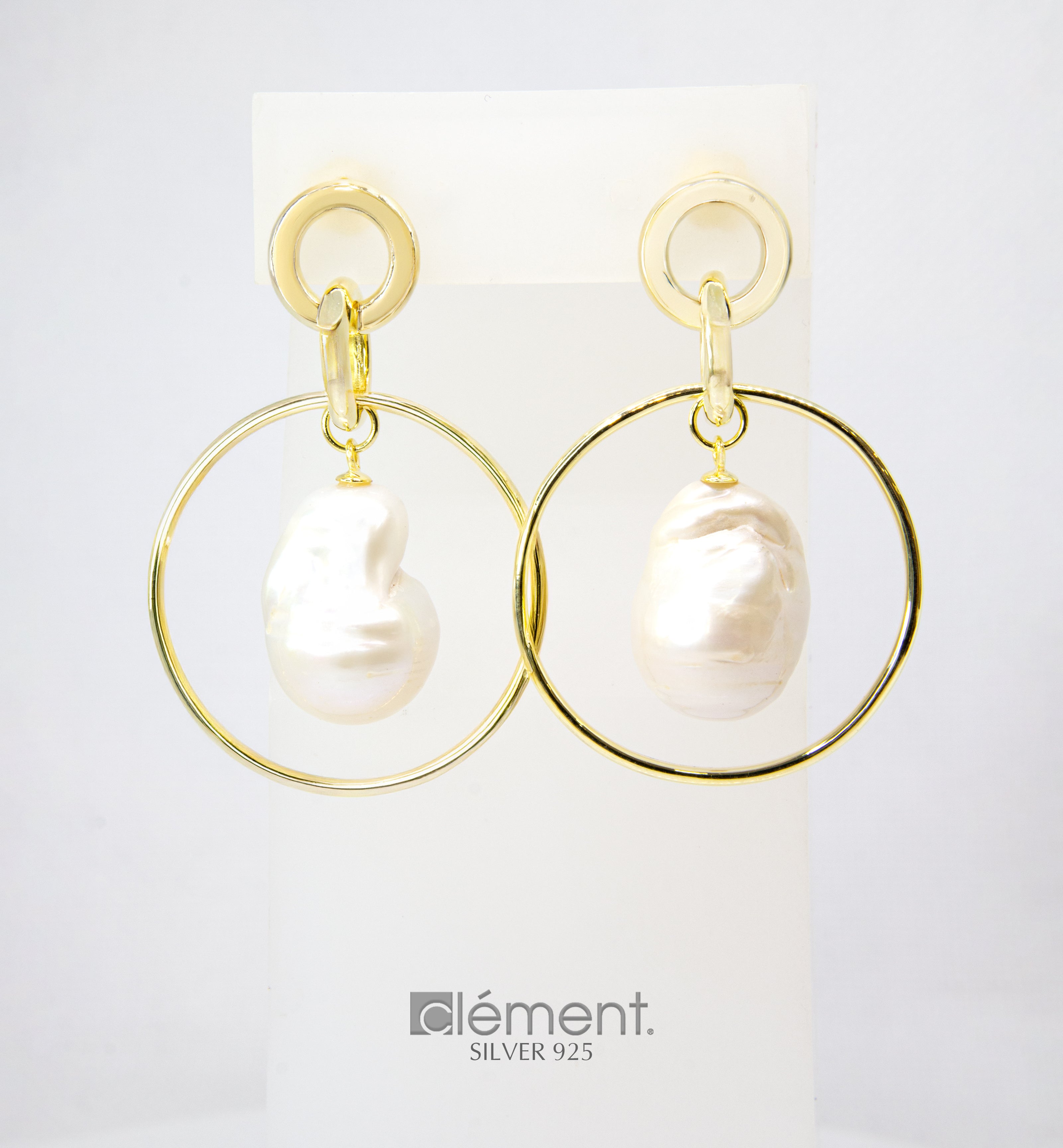 Silver 925 Earrings with Baroque Pearl