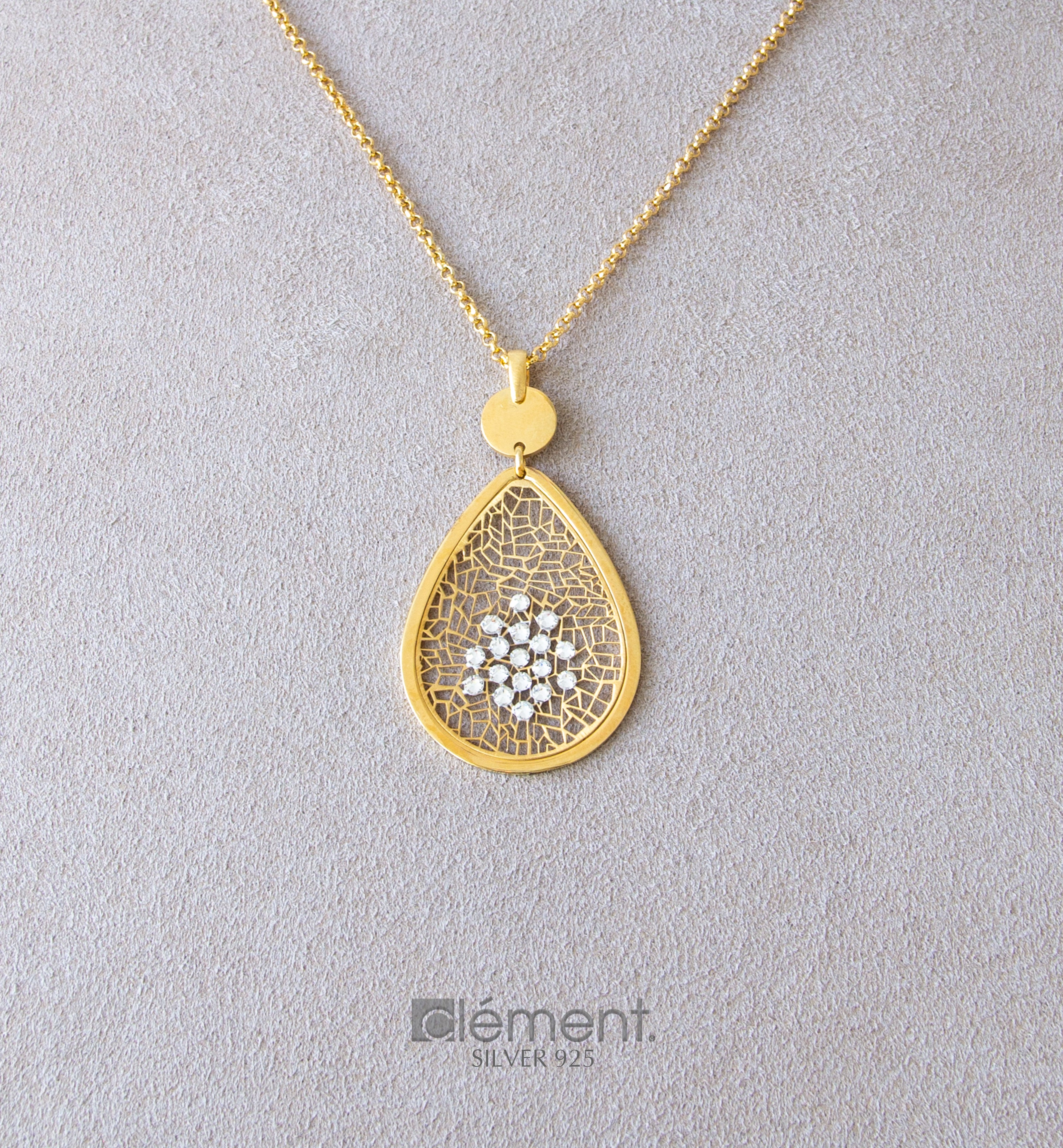 Silver 925 Drop Design Pendant Necklace