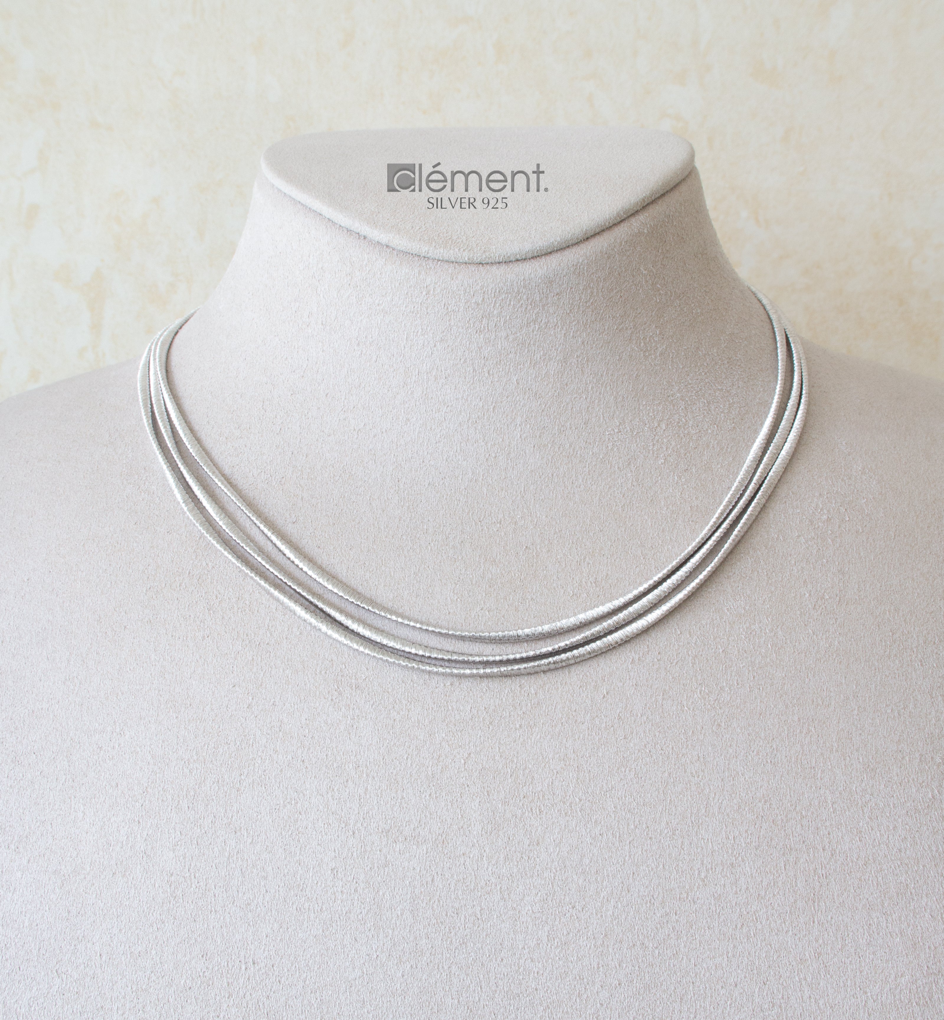 Silver 925 Twisted Design 3 Layer Necklace