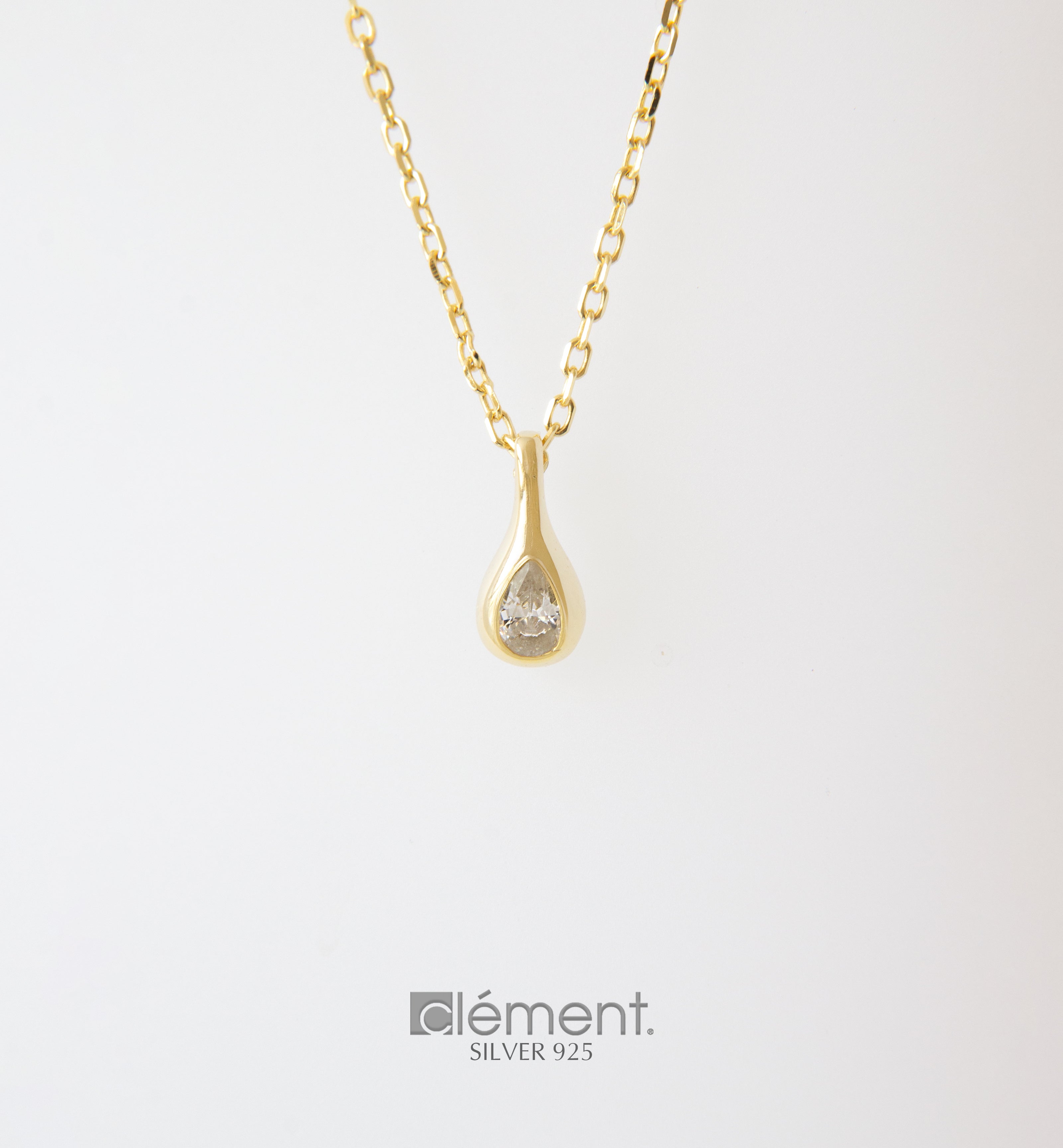Silver 925 Drop Pendant with CZ Stone