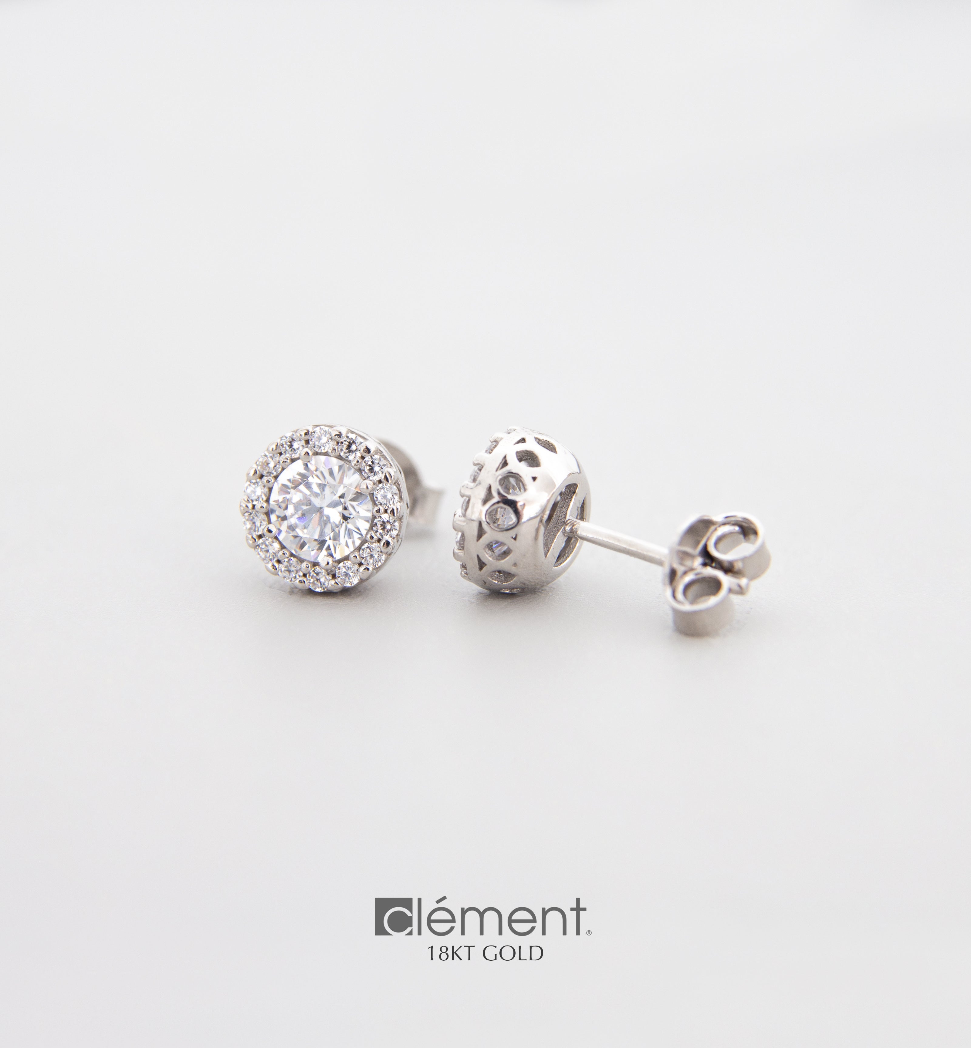 18ct Gold Earrings with Cubic Zircon Stones
