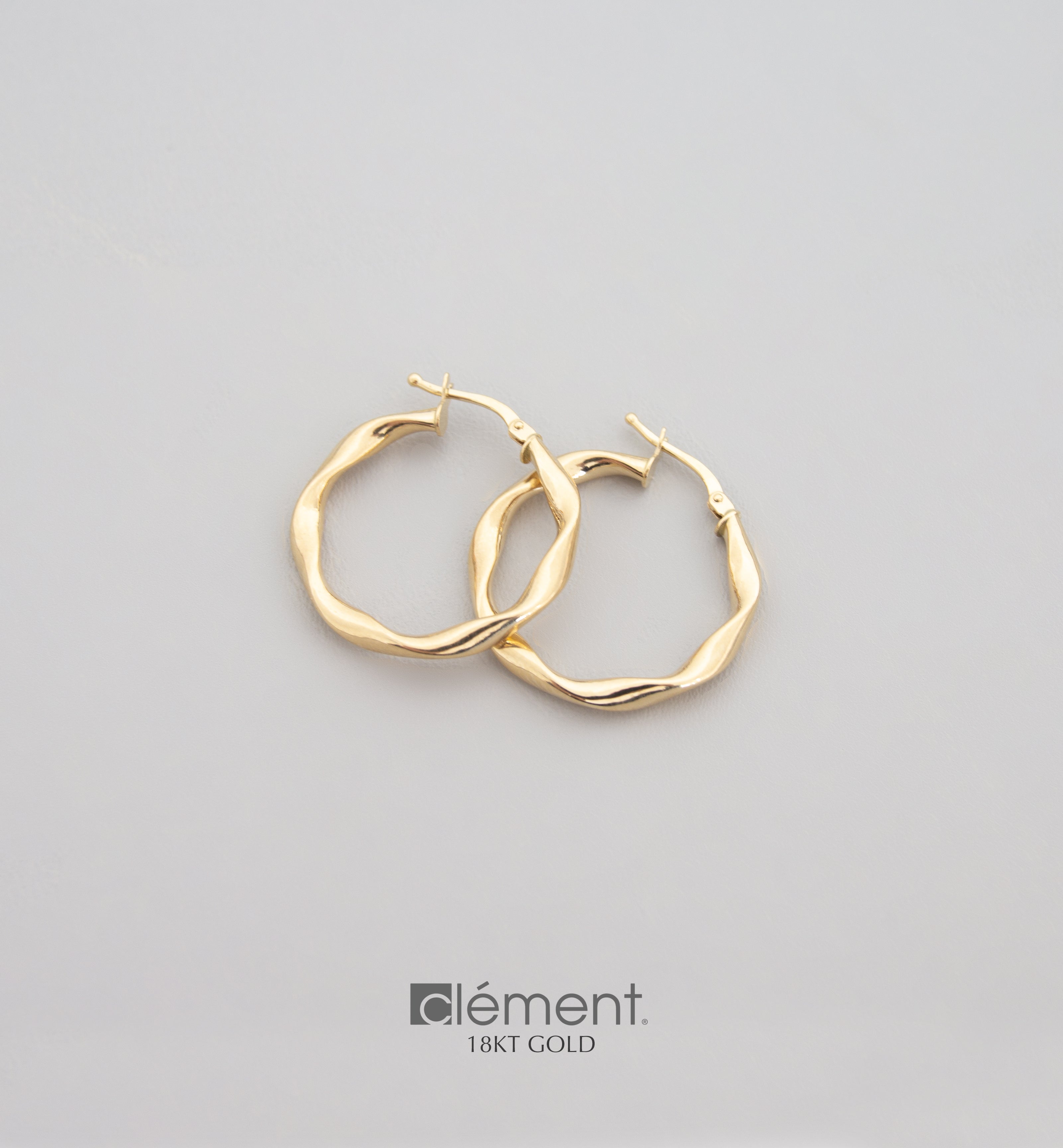 18ct Yellow Gold Twisted Hoop Earrings