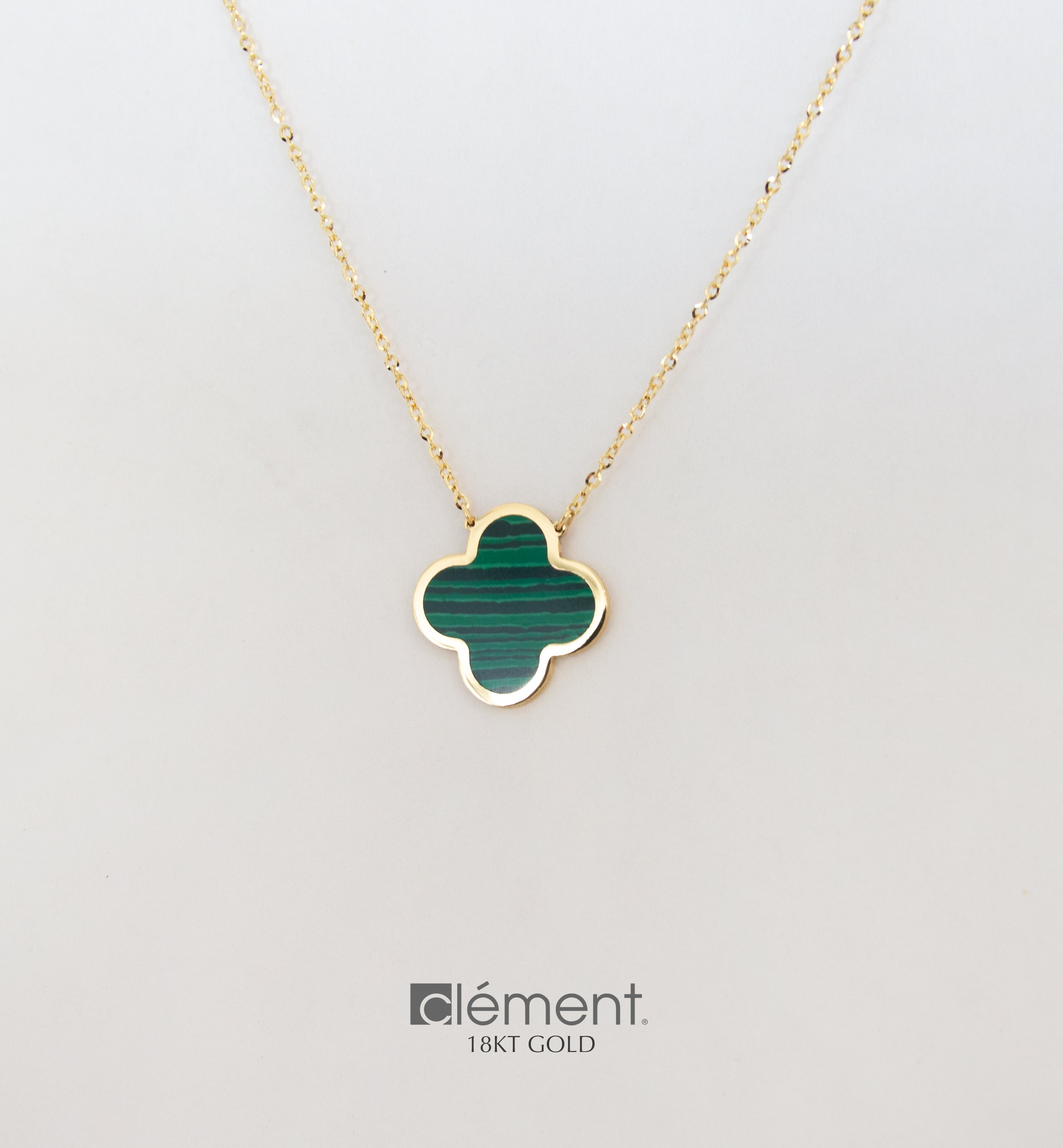 18ct Yellow Gold Malachite Pendant Necklace
