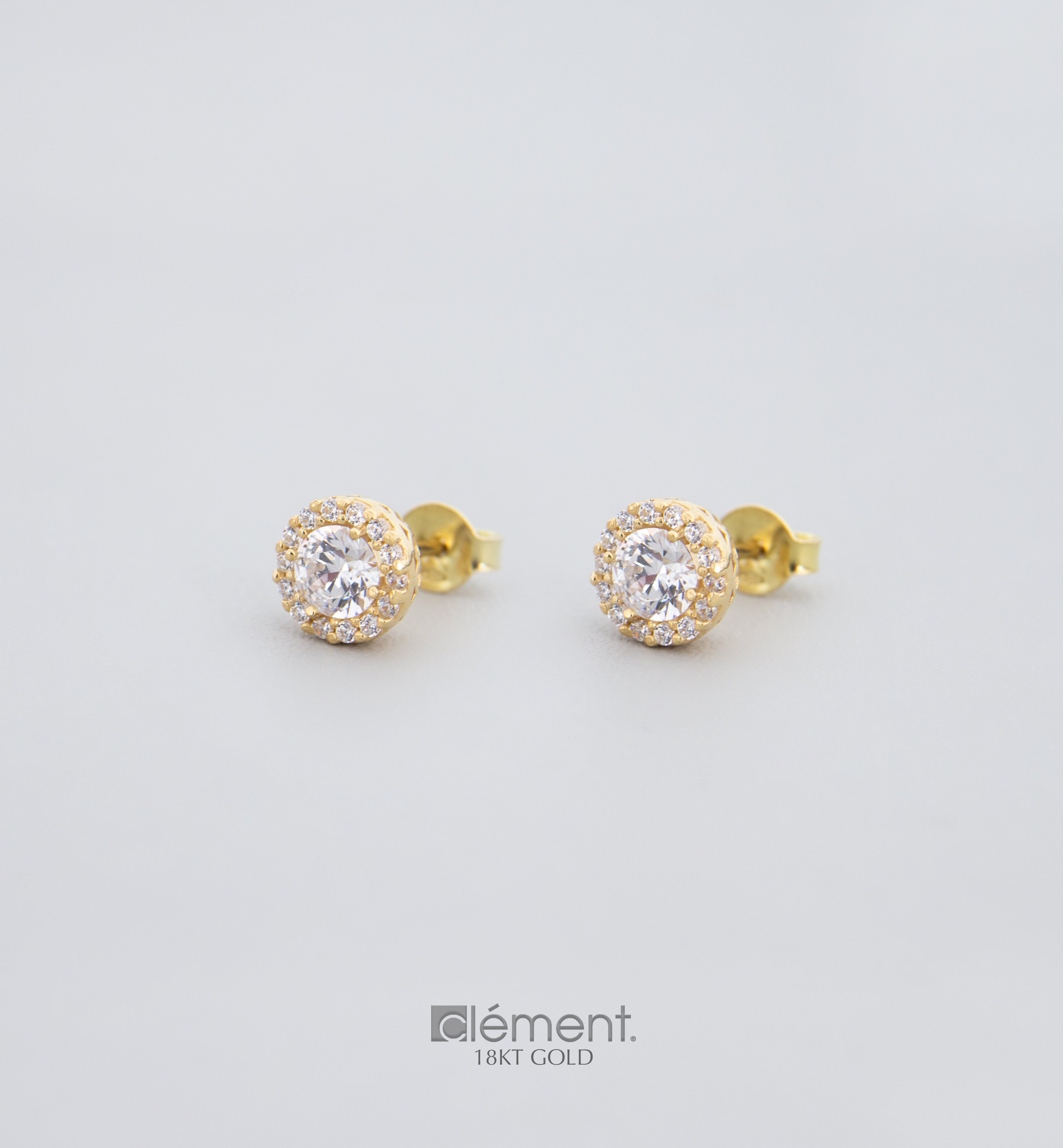 18ct Yellow Gold Earrings With Cubic Zircon Stones