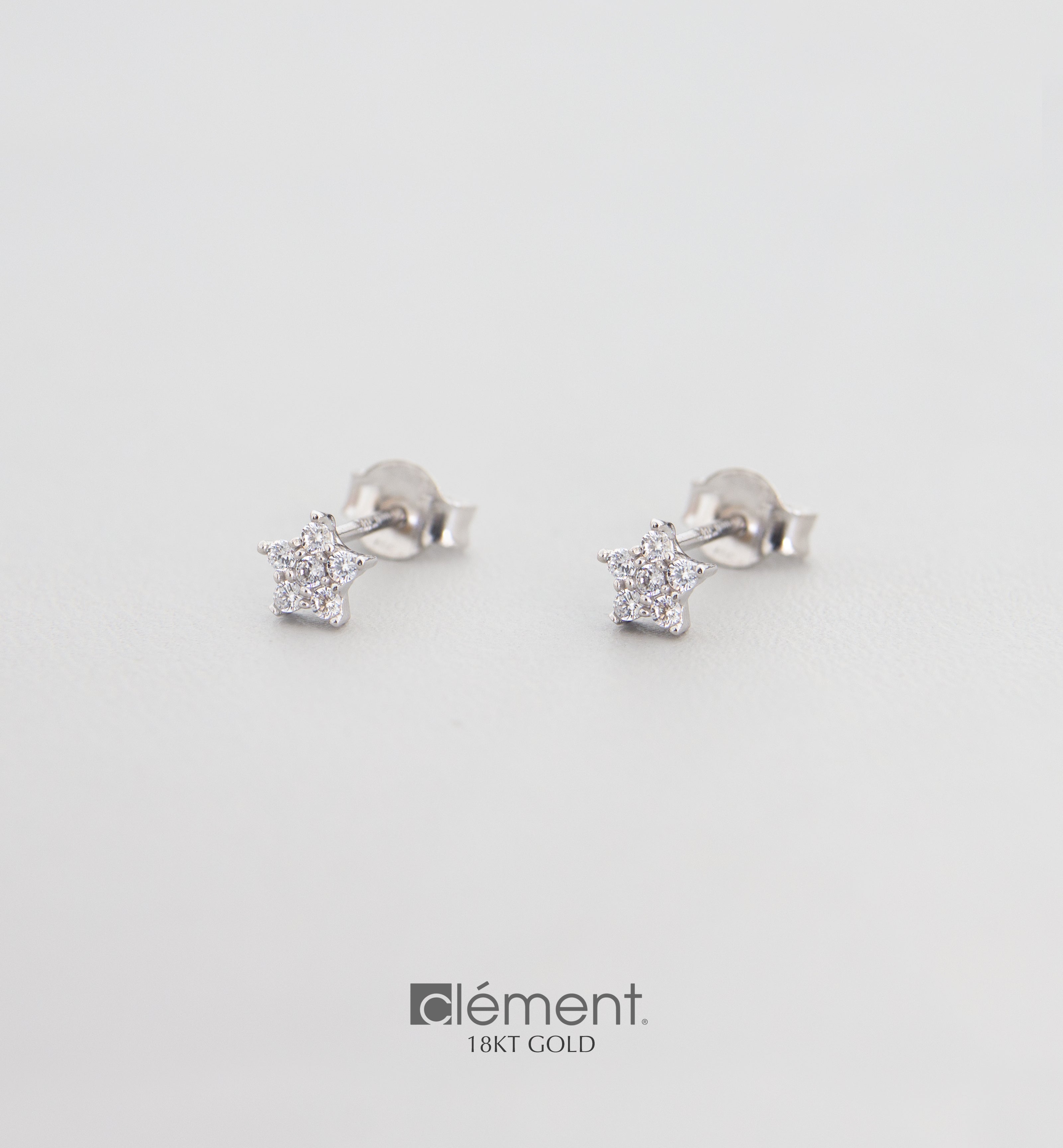 18ct Gold Earrings with Cubic Zircon Stones
