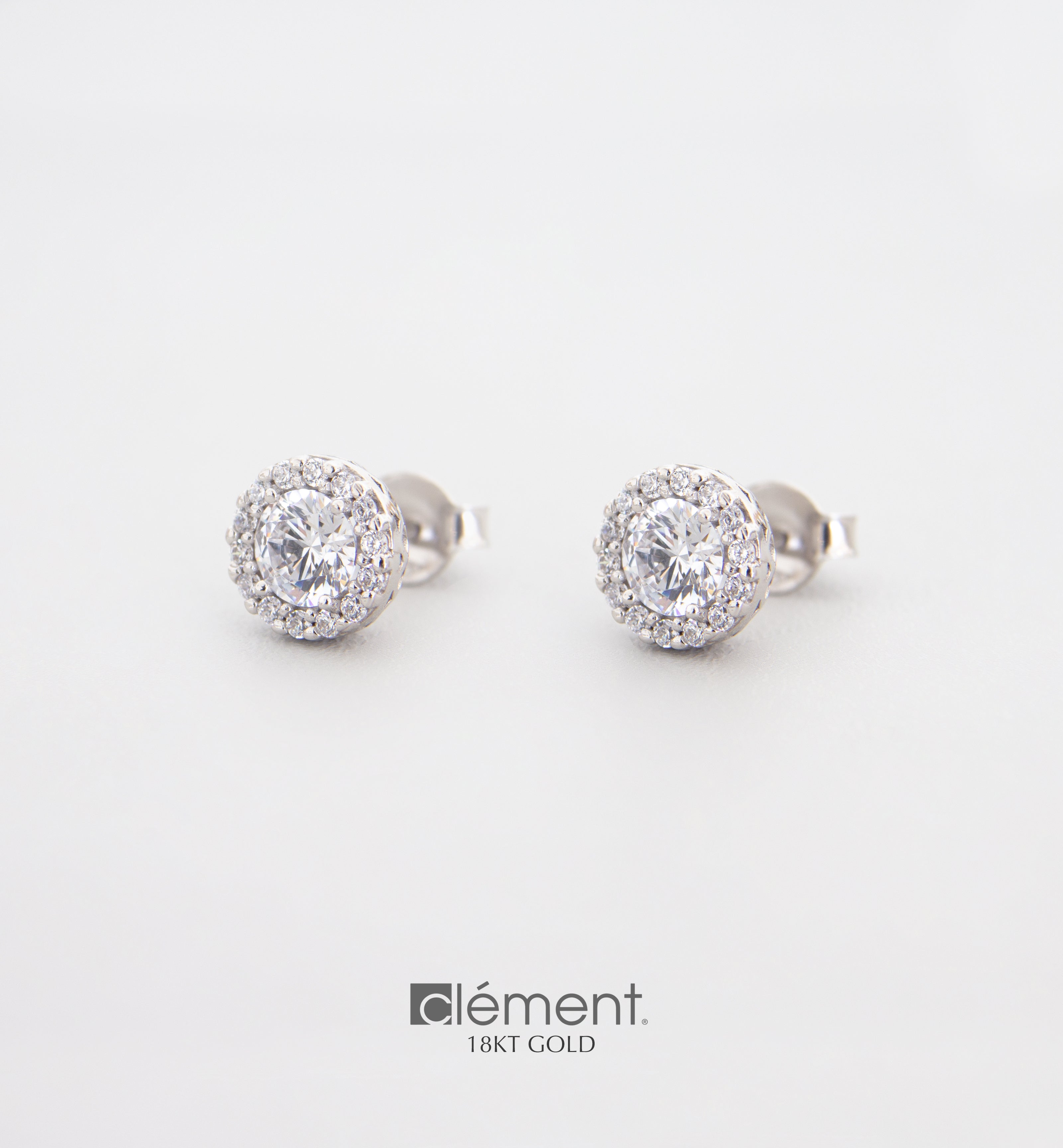 18ct Gold Earrings with Cubic Zircon Stones